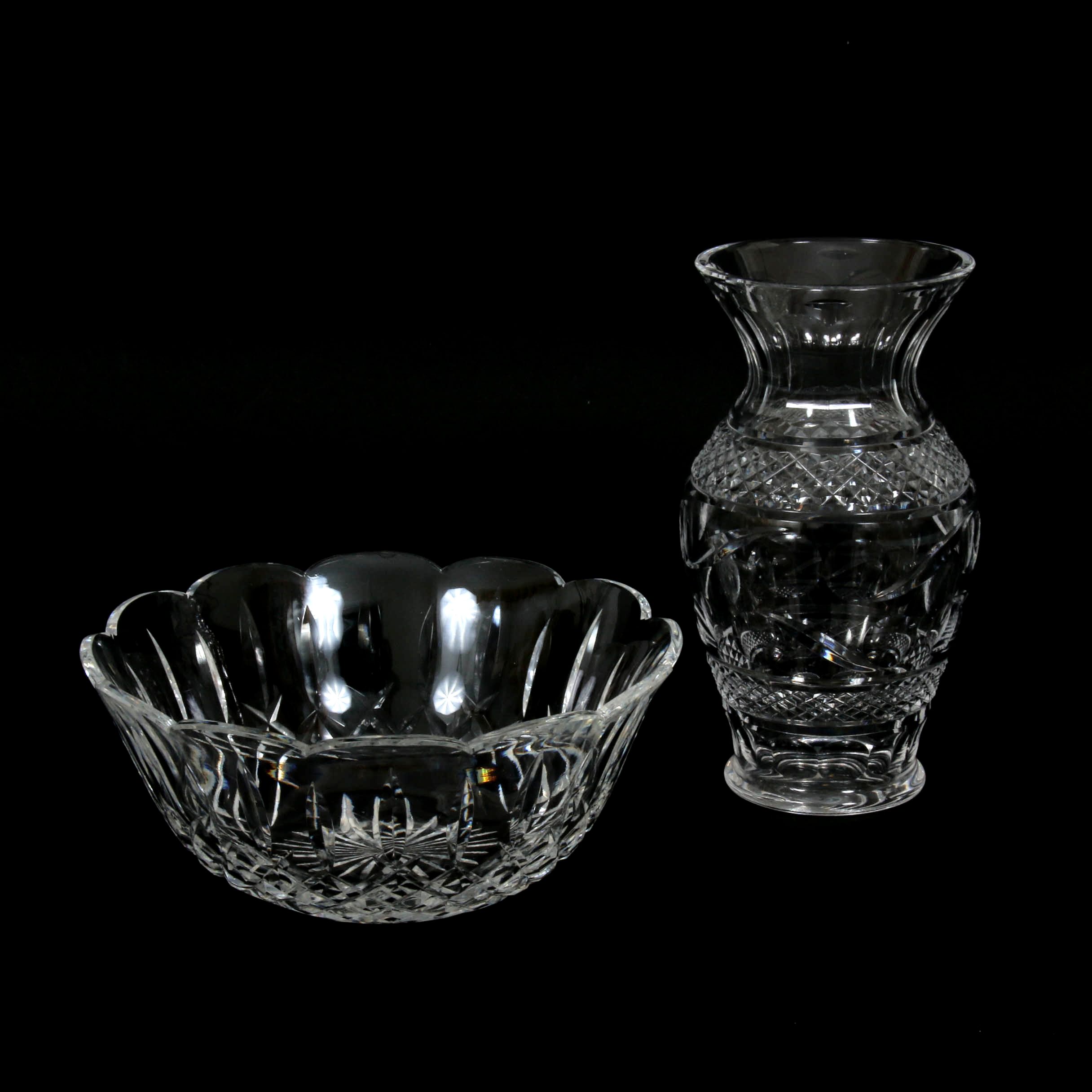 Waterford Crystal Flower Vase and "Araglin" Bowl EBTH