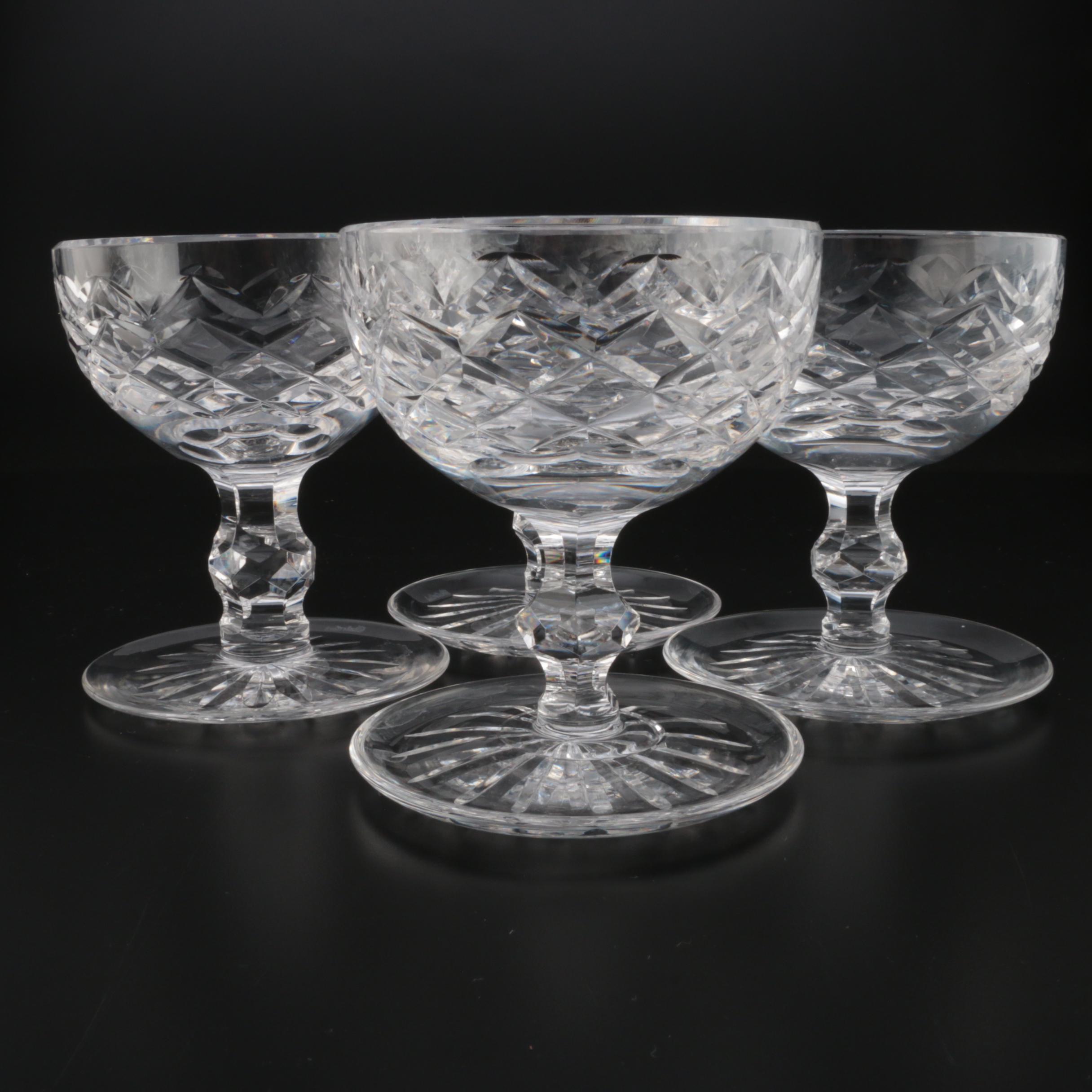 Waterford Crystal "Powerscourt" Footed Dessert Bowls, Mid to Late 20th