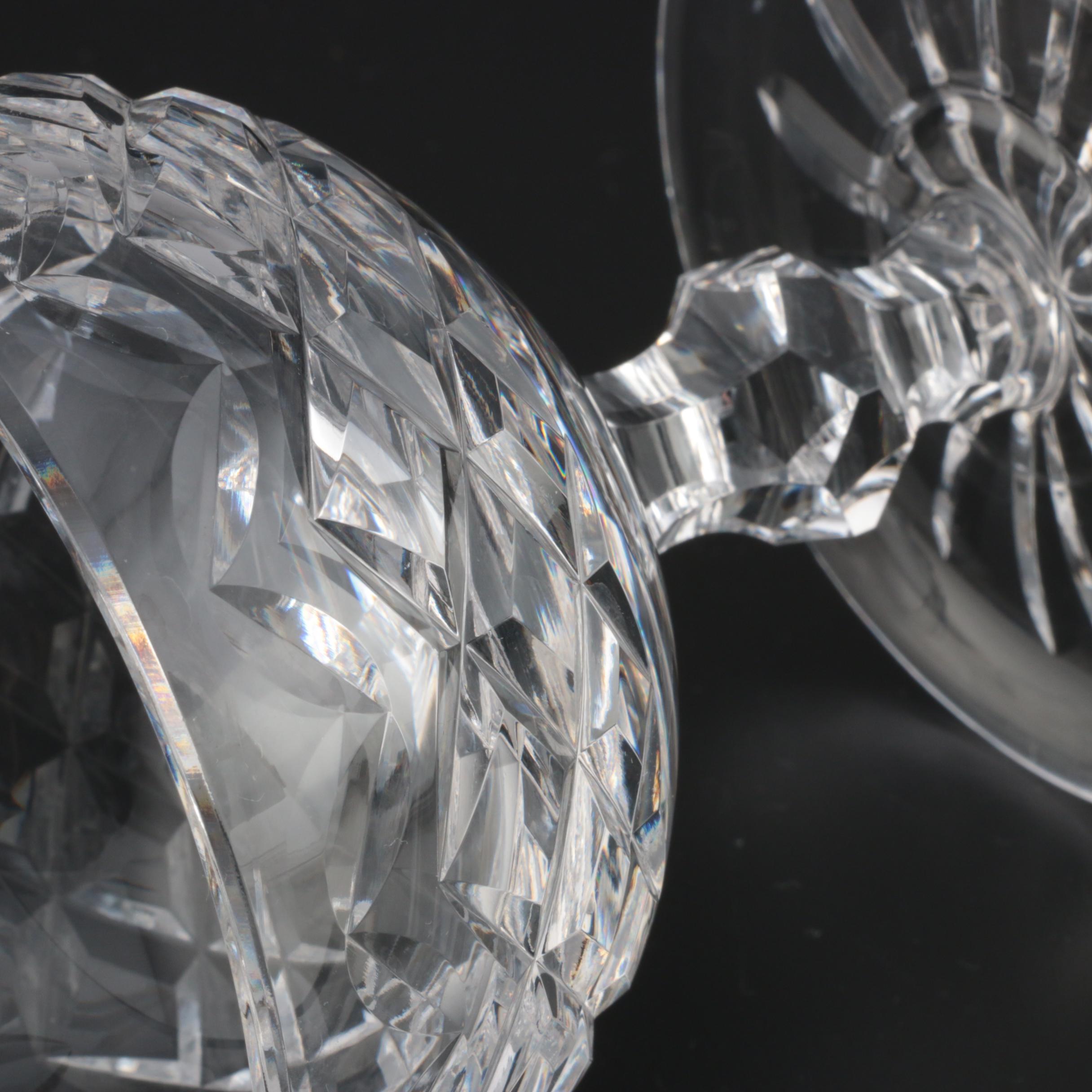 Waterford Crystal "Powerscourt" Footed Dessert Bowls, Mid to Late 20th