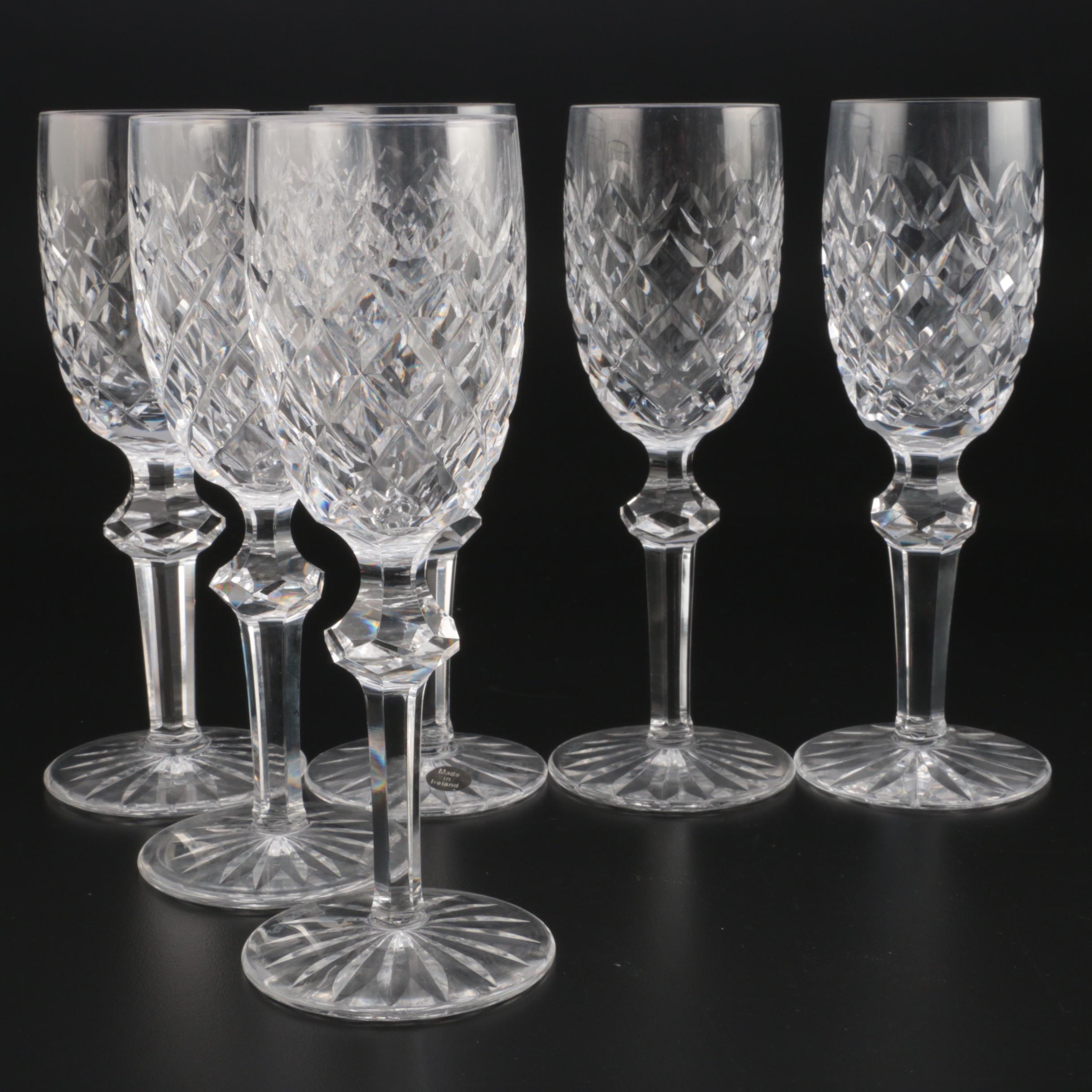 Waterford Crystal "Powerscourt" White Wine Glasses, Mid to Late 20th