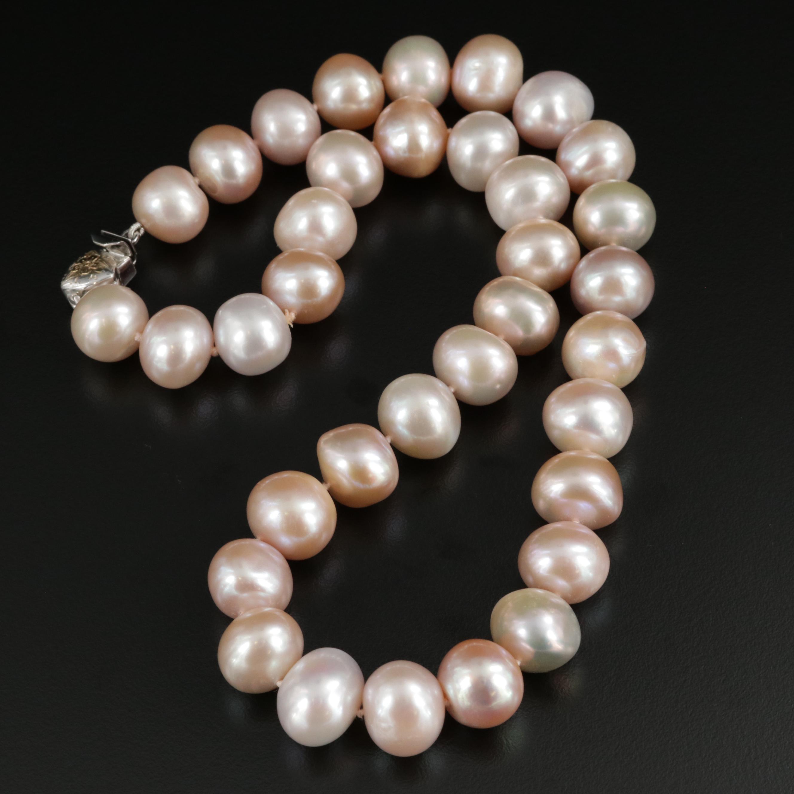 Cultured Pearl Necklace with Sterling Silver Clasp EBTH