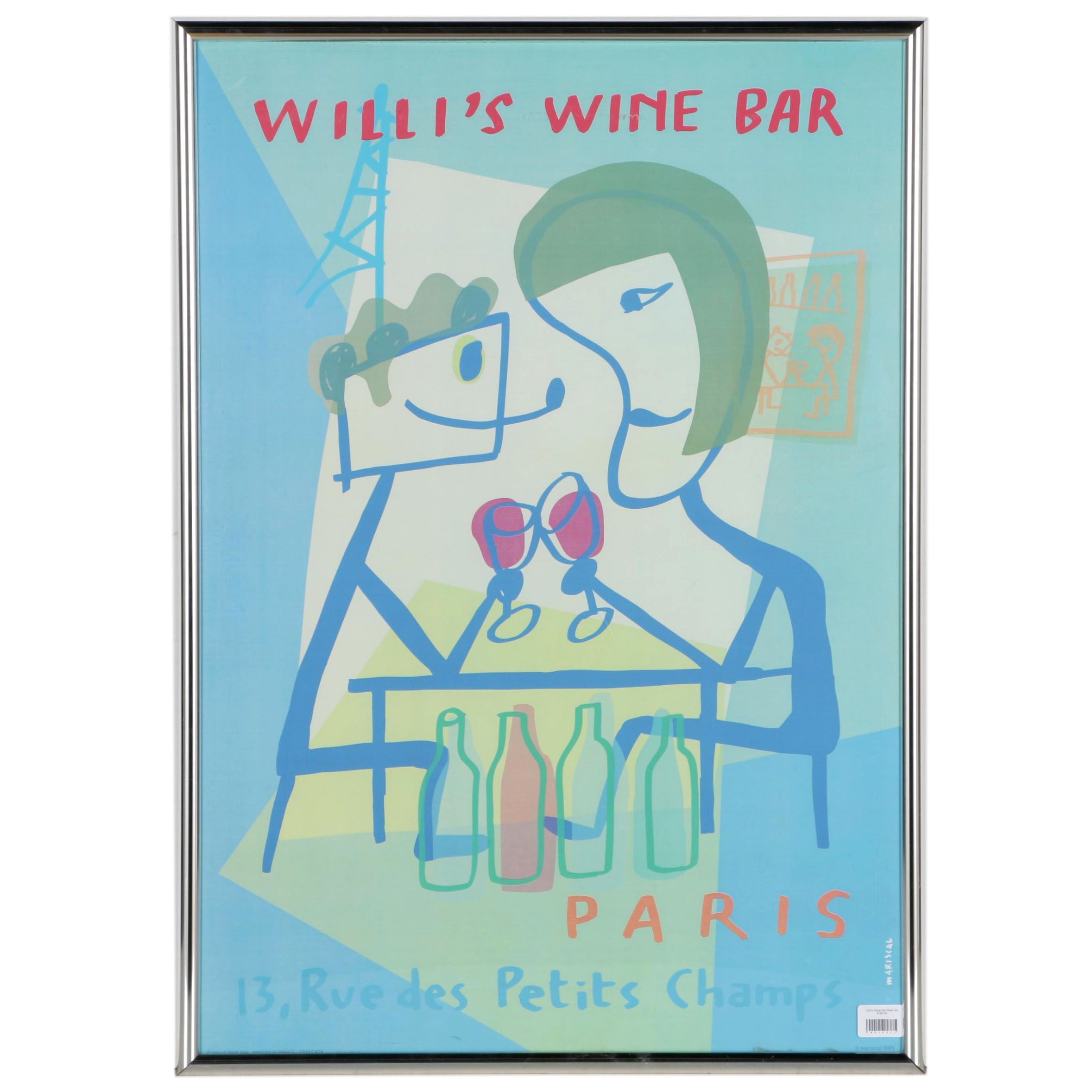 Willi's Wine Bar, Paris Poster Designed by Javier Mariscal, 1999 EBTH