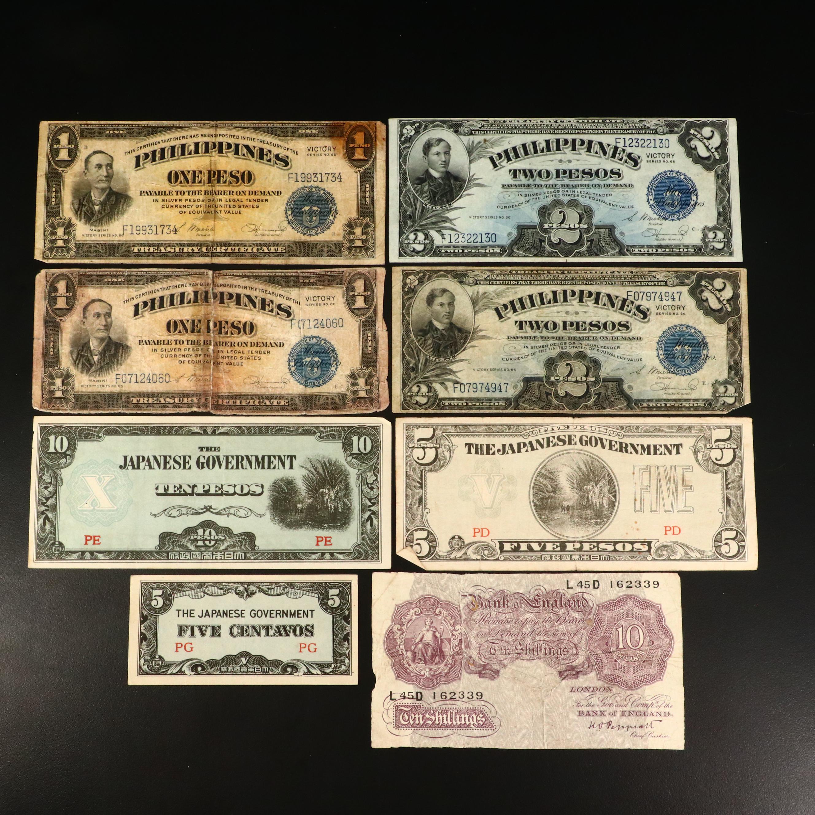 Assortment of Vintage Foreign Currency and Coins EBTH