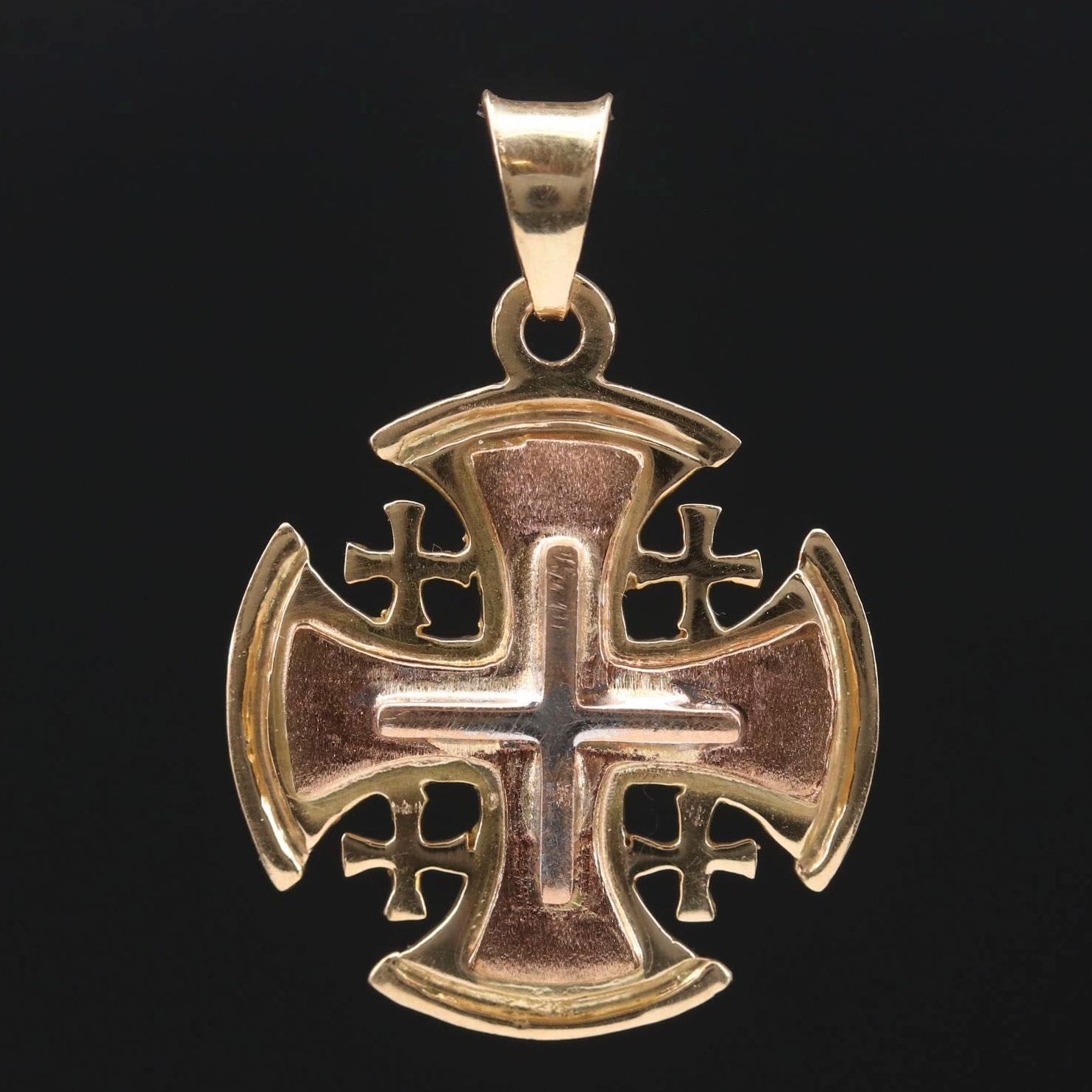 14K Gold Jerusalem Cross Pendant EBTH