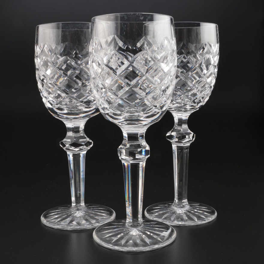 Waterford Crystal Powerscourt Claret Wine Glasses Mid To Late 20th Century Ebth