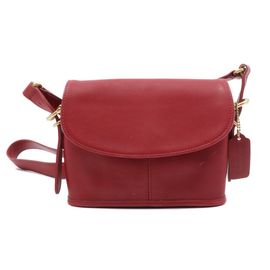 Coach Legacy Red Leather Flap Front Crossbody Bag | EBTH