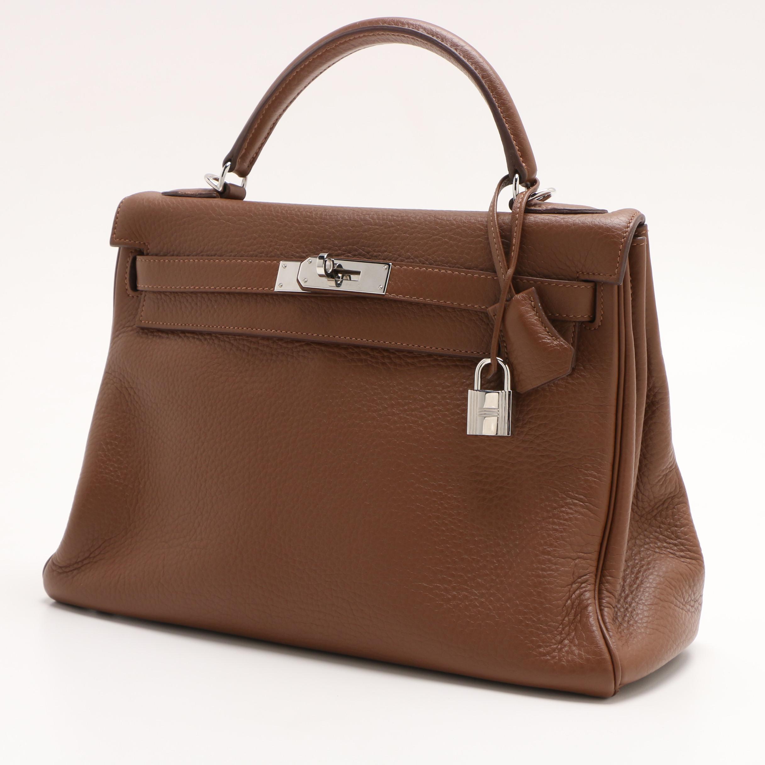 Hermès Paris Kelly Amazone 32 Marron d'Inde Brown Clemence Leather Bag