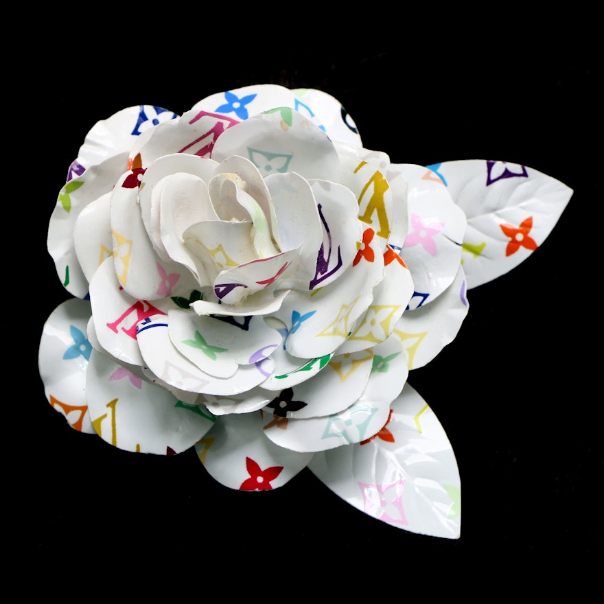 Louis Vuitton Murakami Multicolor Monogram Flower Brooch For Sale
