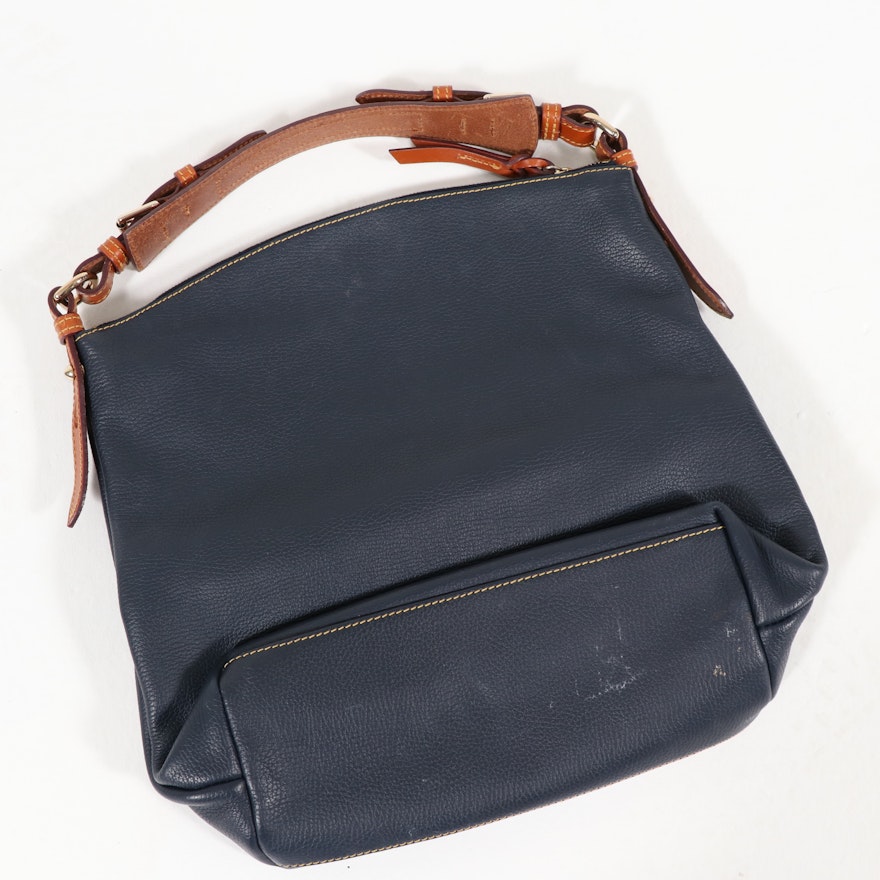 Dooney & Bourke Pebbled Navy Leather Hobo Bag | EBTH