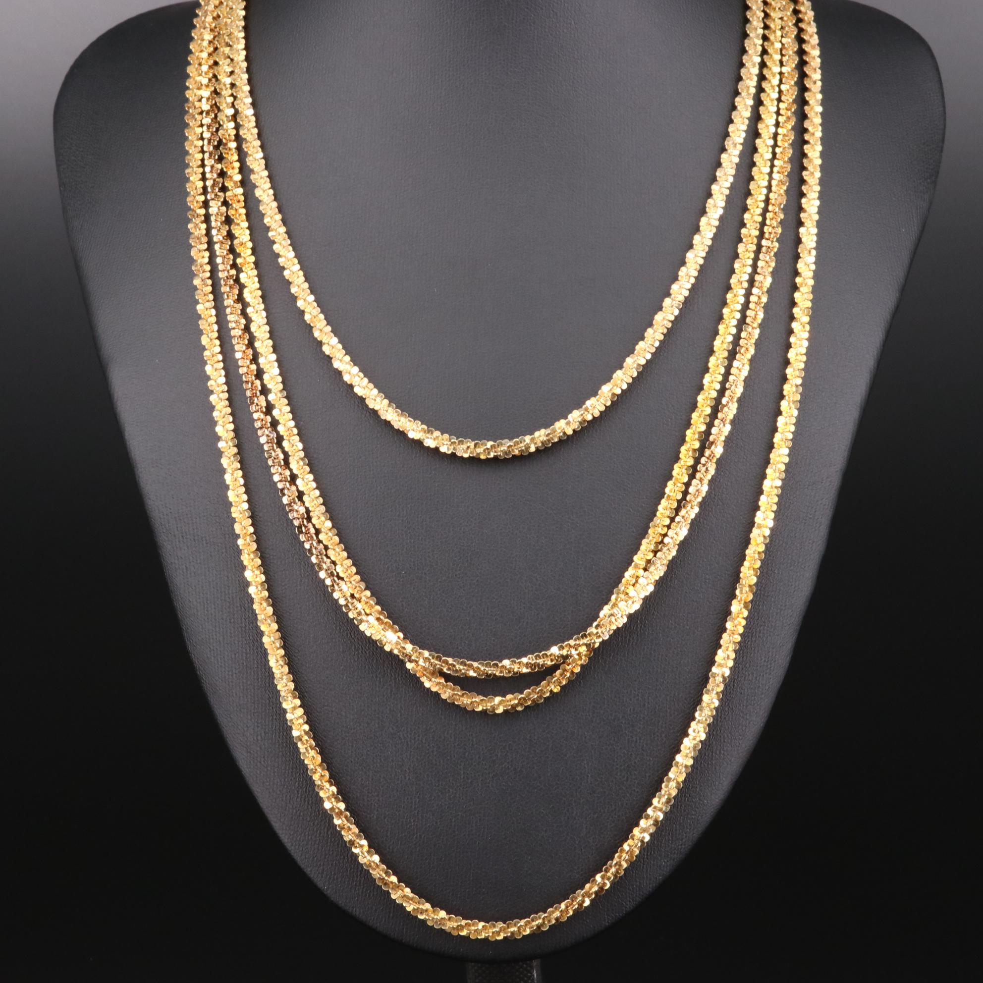Veronese Sterling Silver Popcorn Chain Necklaces EBTH