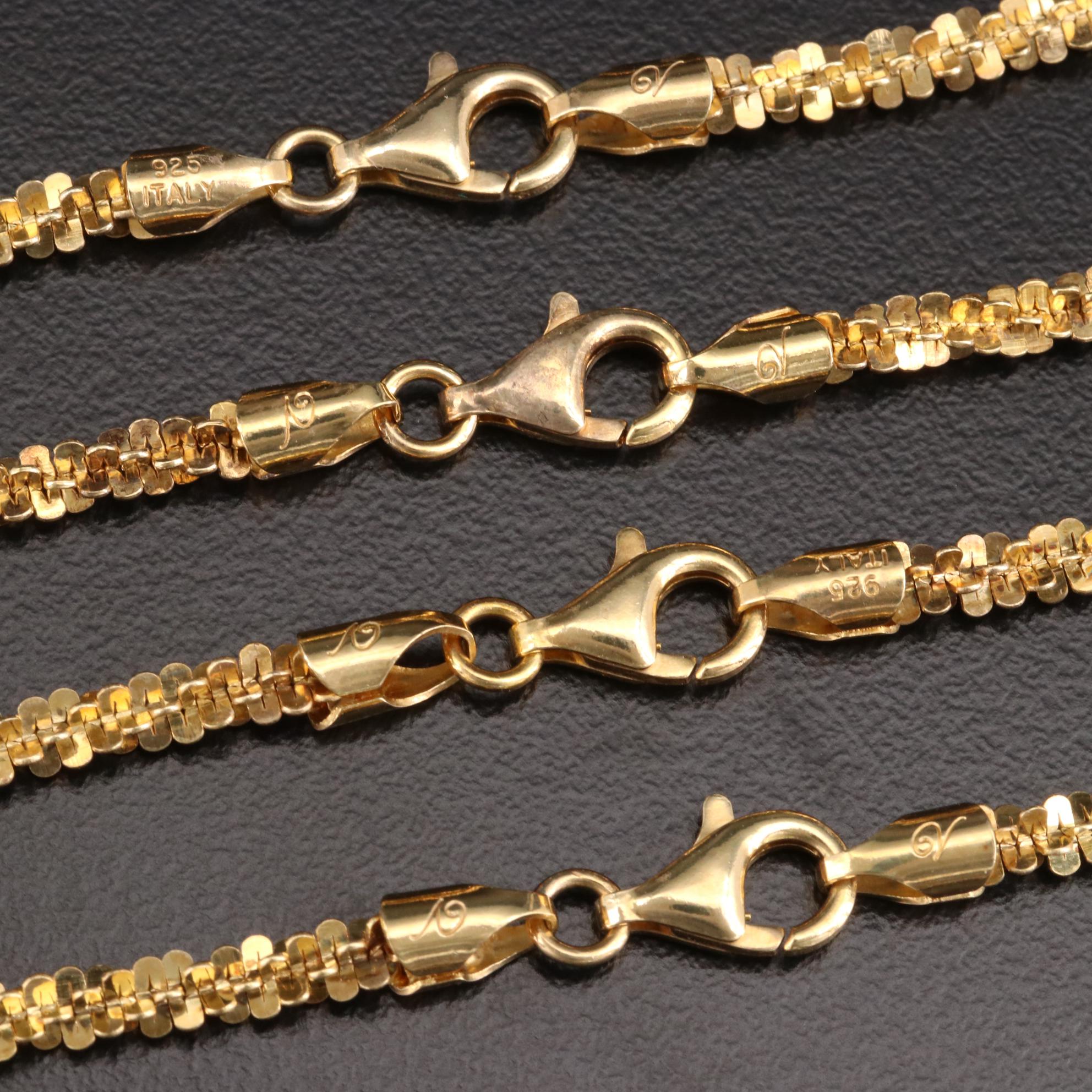 Veronese Sterling Silver Popcorn Chain Necklaces EBTH