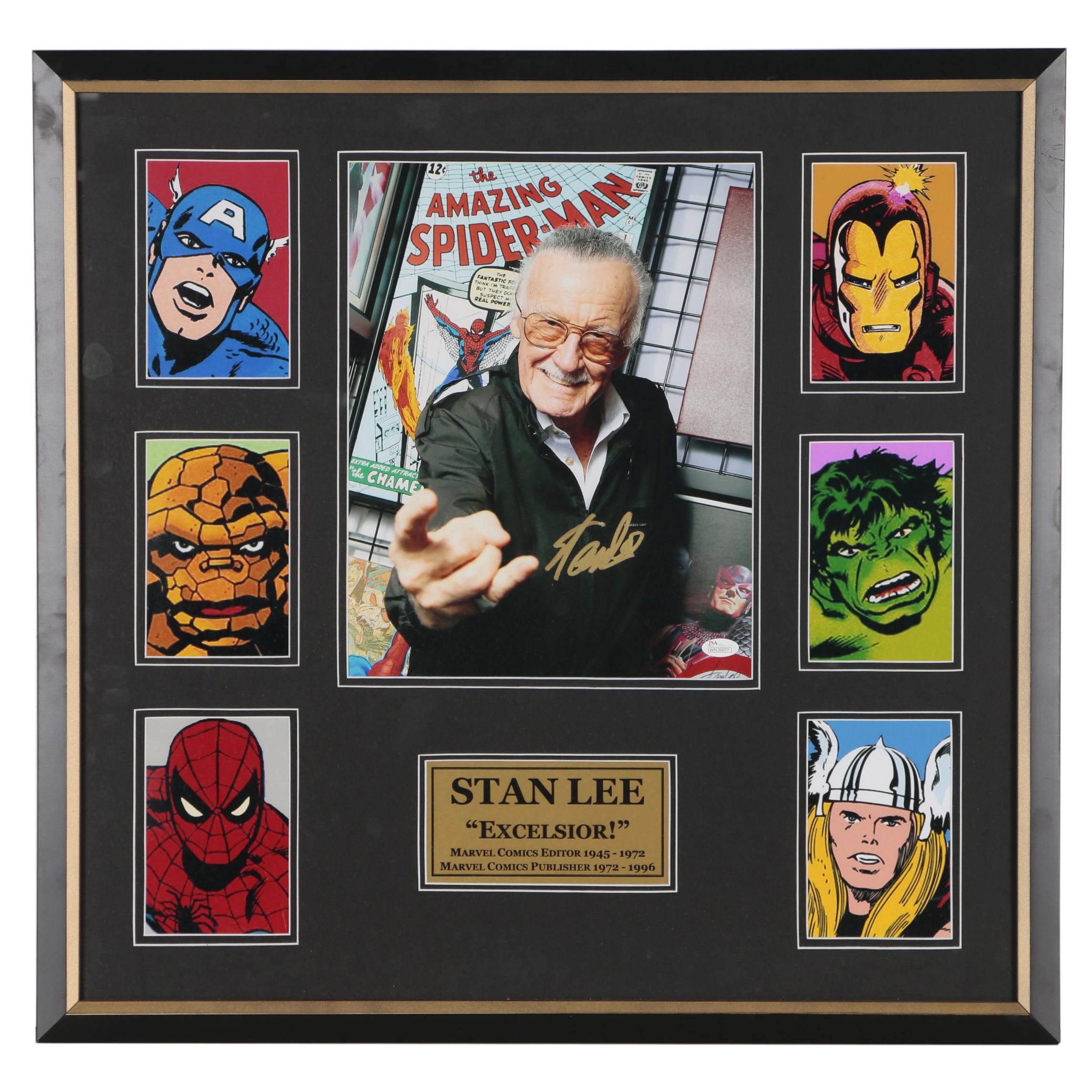 Stan Lee Signed Marvel Comics Excelsior Matted And Framed Display Jsa Coa Ebth