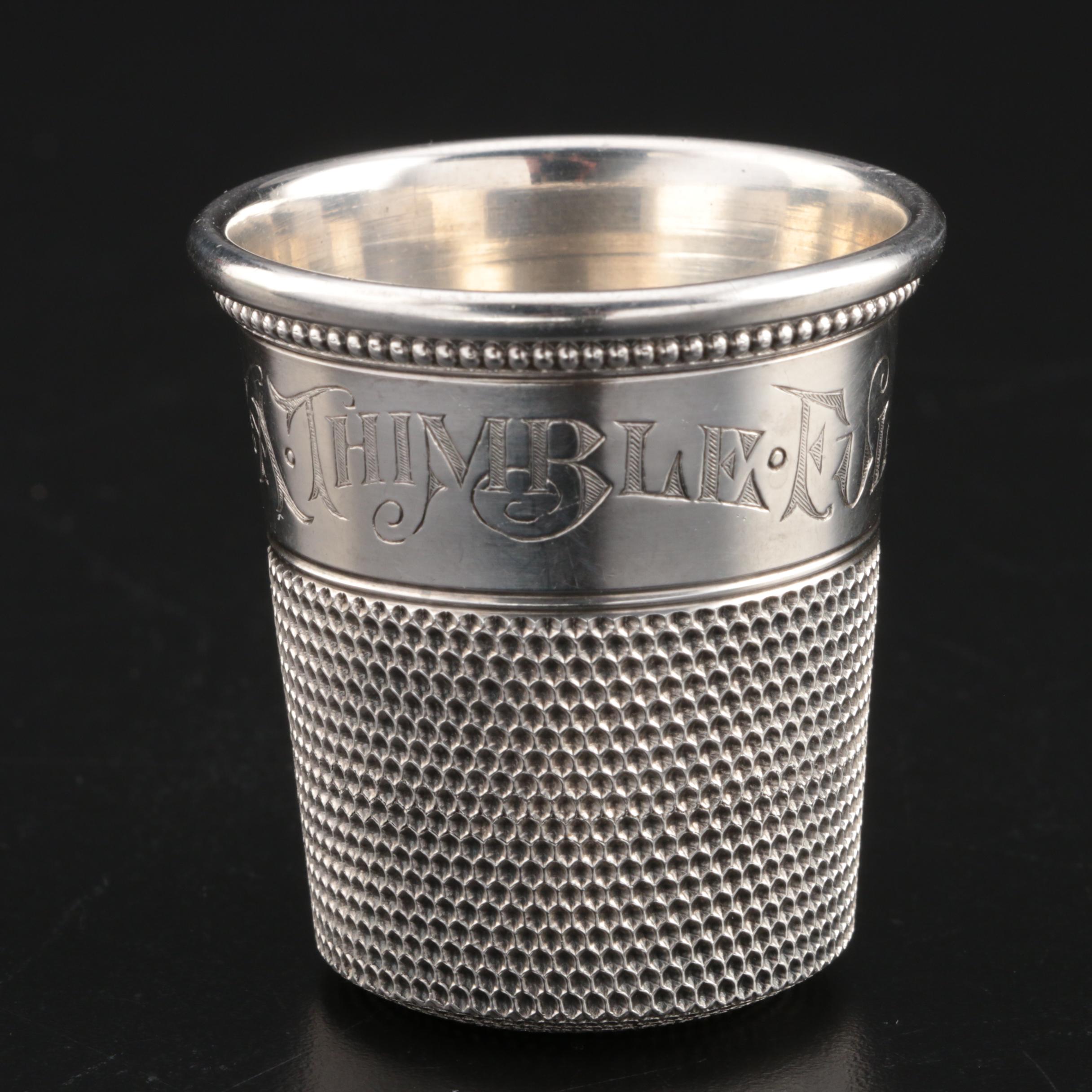 Sterling Silver "Only a Thimble Full" Shot Glass EBTH
