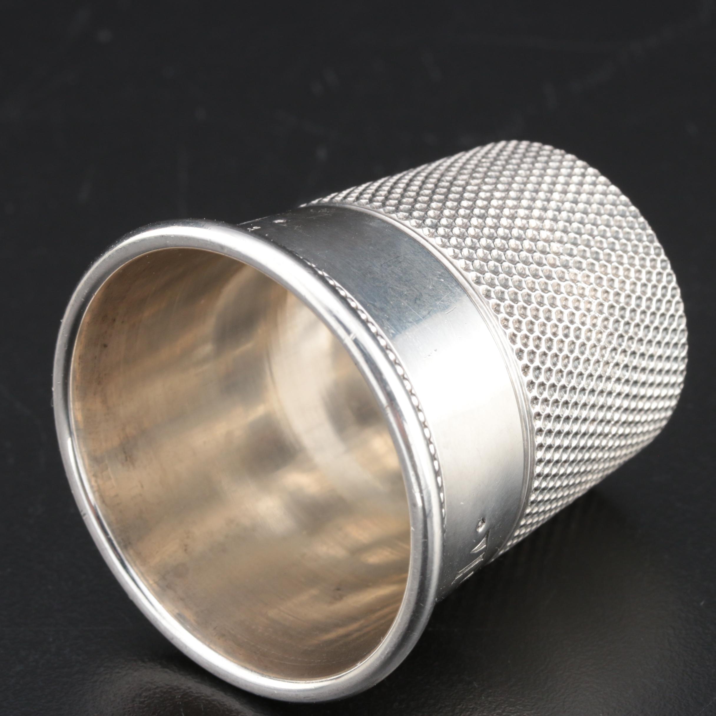 Sterling Silver "Only a Thimble Full" Shot Glass EBTH