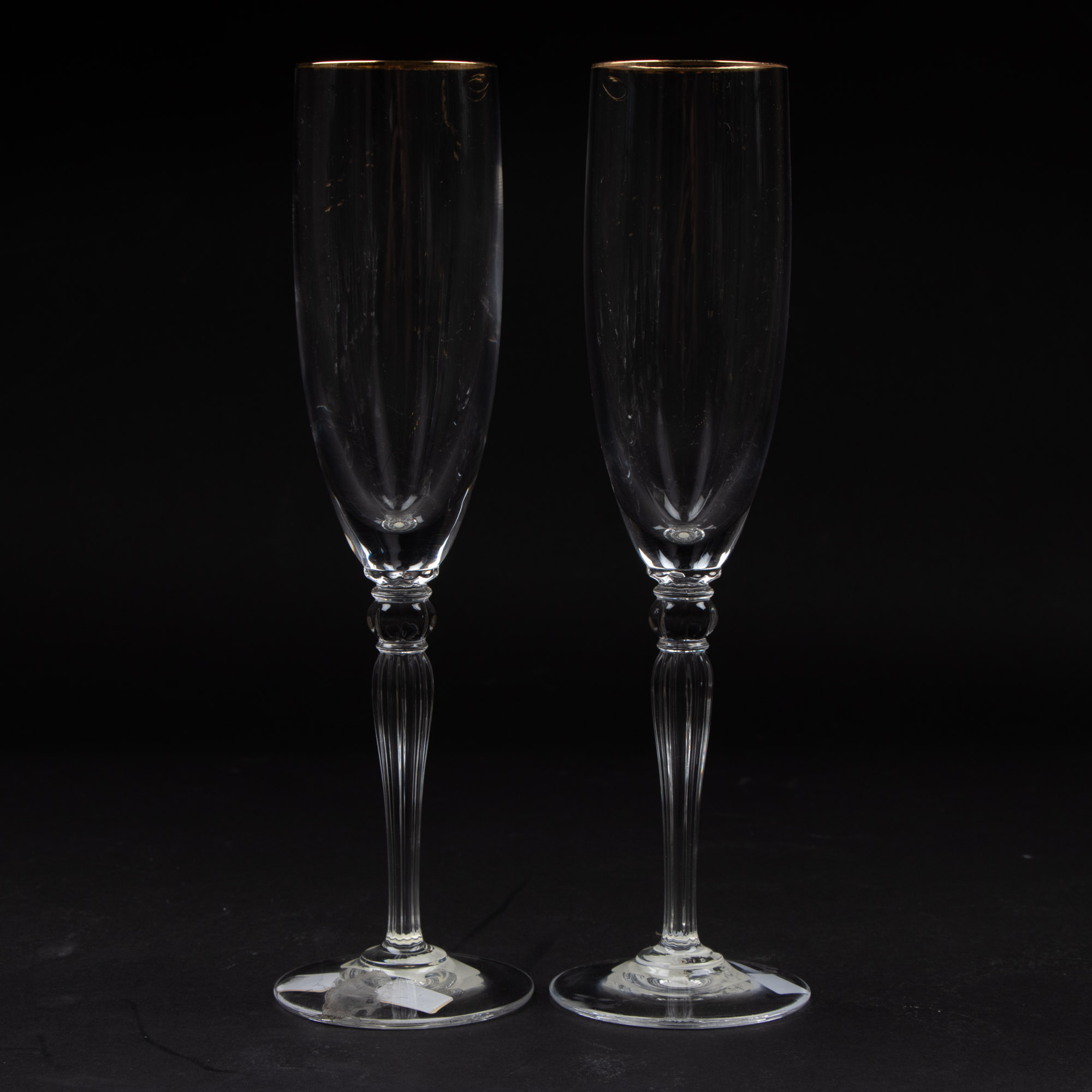 Waterford Crystal Gold Rimmed Goblets and Champagne Flutes EBTH
