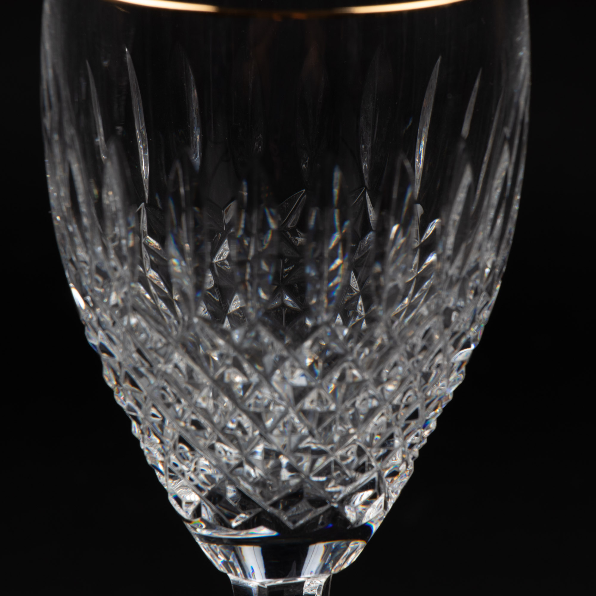 Waterford Crystal Gold Rimmed Goblets and Champagne Flutes EBTH