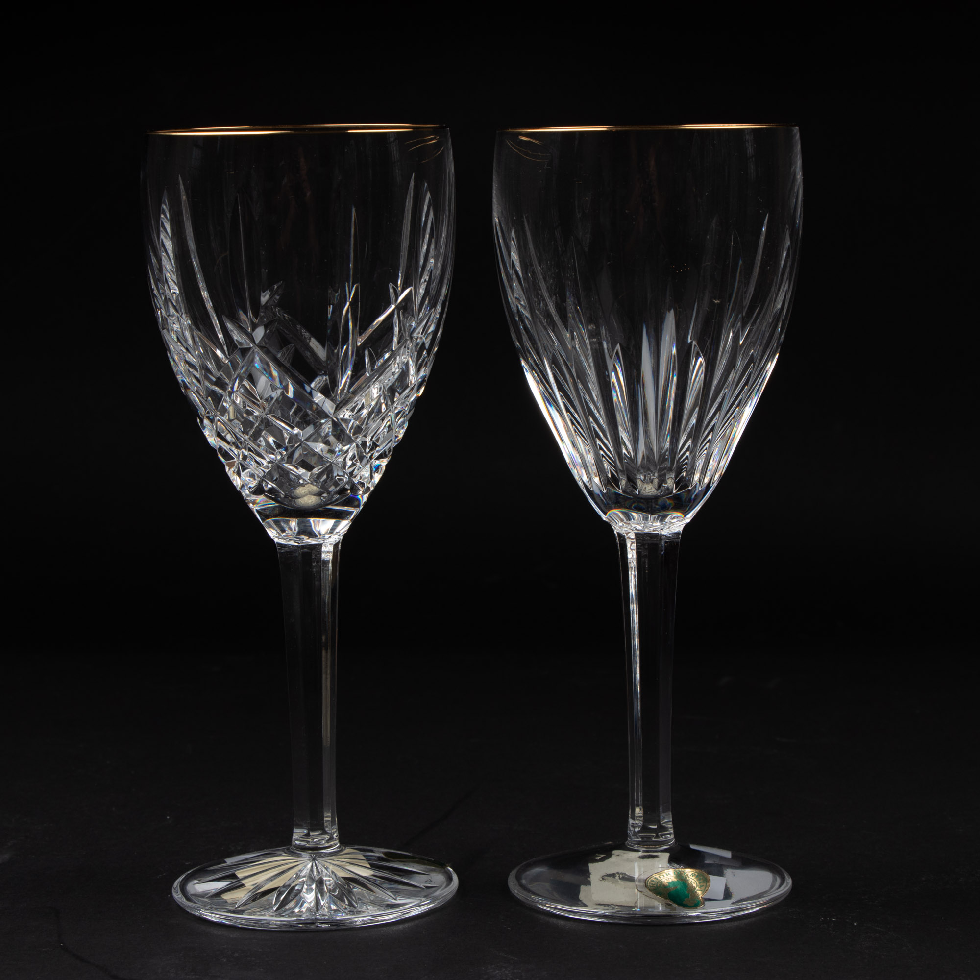 Waterford Crystal Gold Rimmed Goblets and Champagne Flutes EBTH