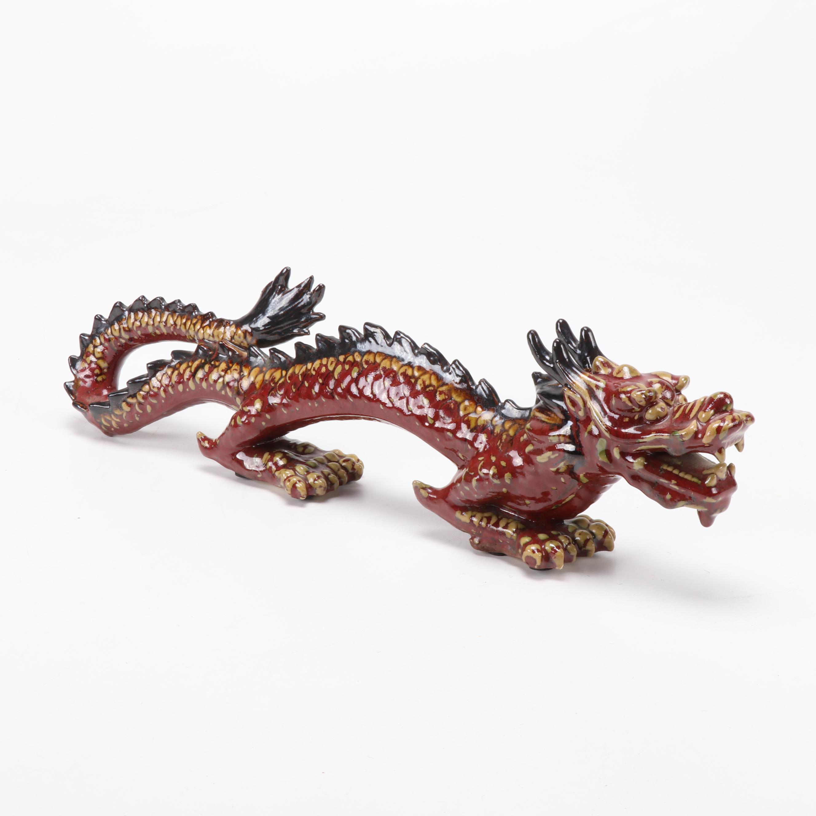 Chinese Ceramic Dragon Figurine, 20th Century EBTH