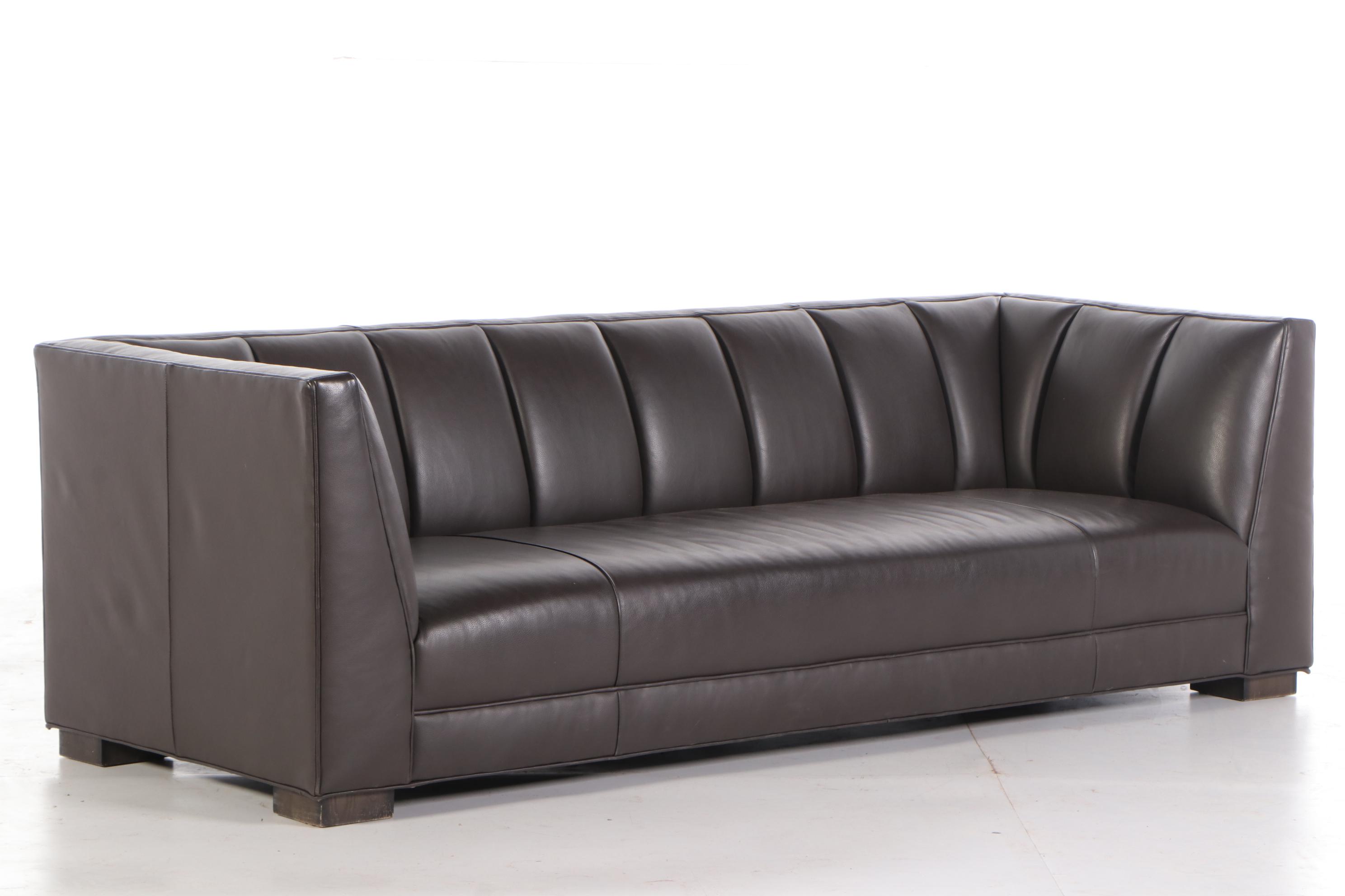 Restoration Hardware "Paxton" Leather Sofa EBTH