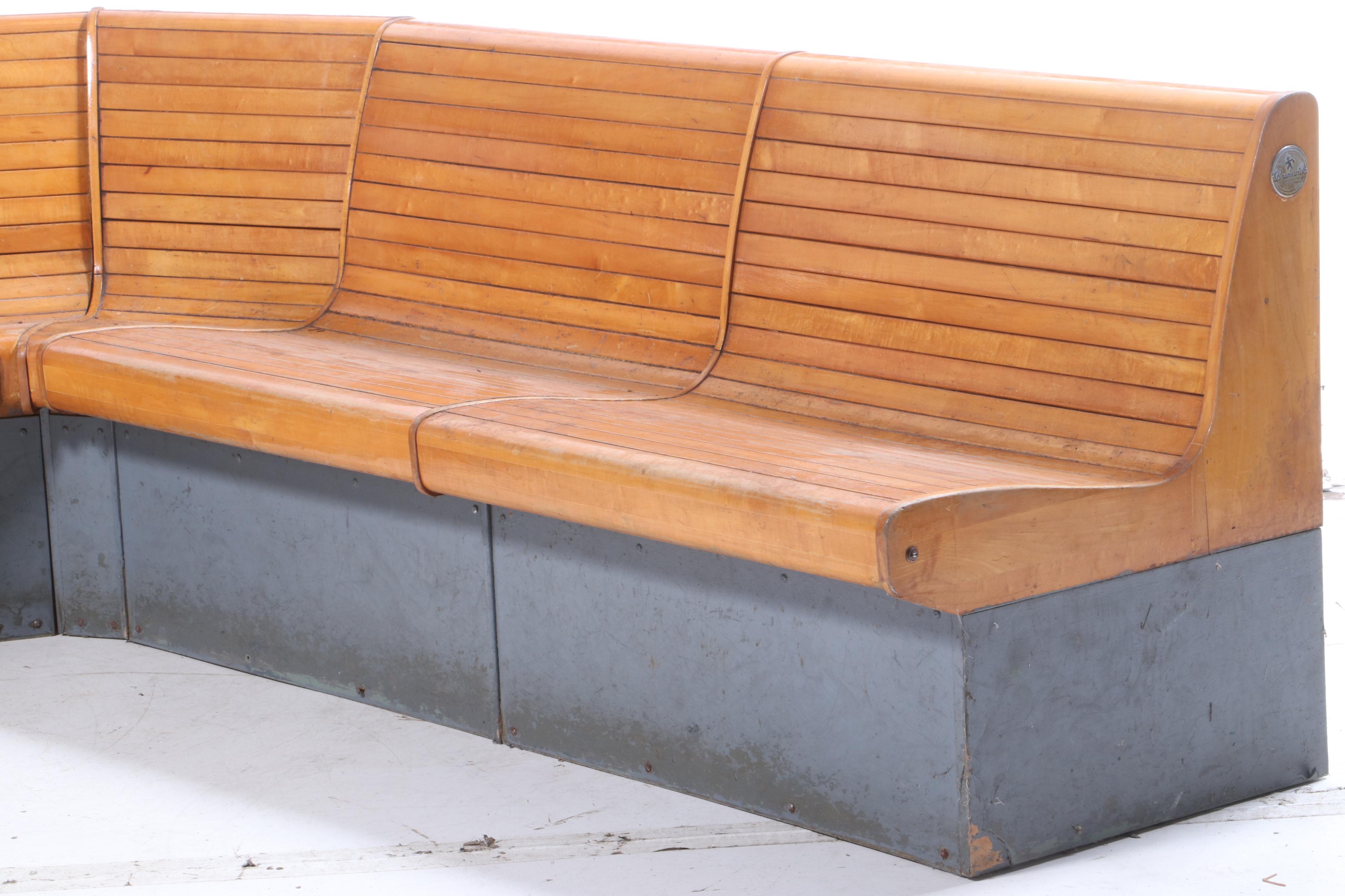 Brunswick Maple Modular Bowling Bench Seating, Mid20th Century EBTH