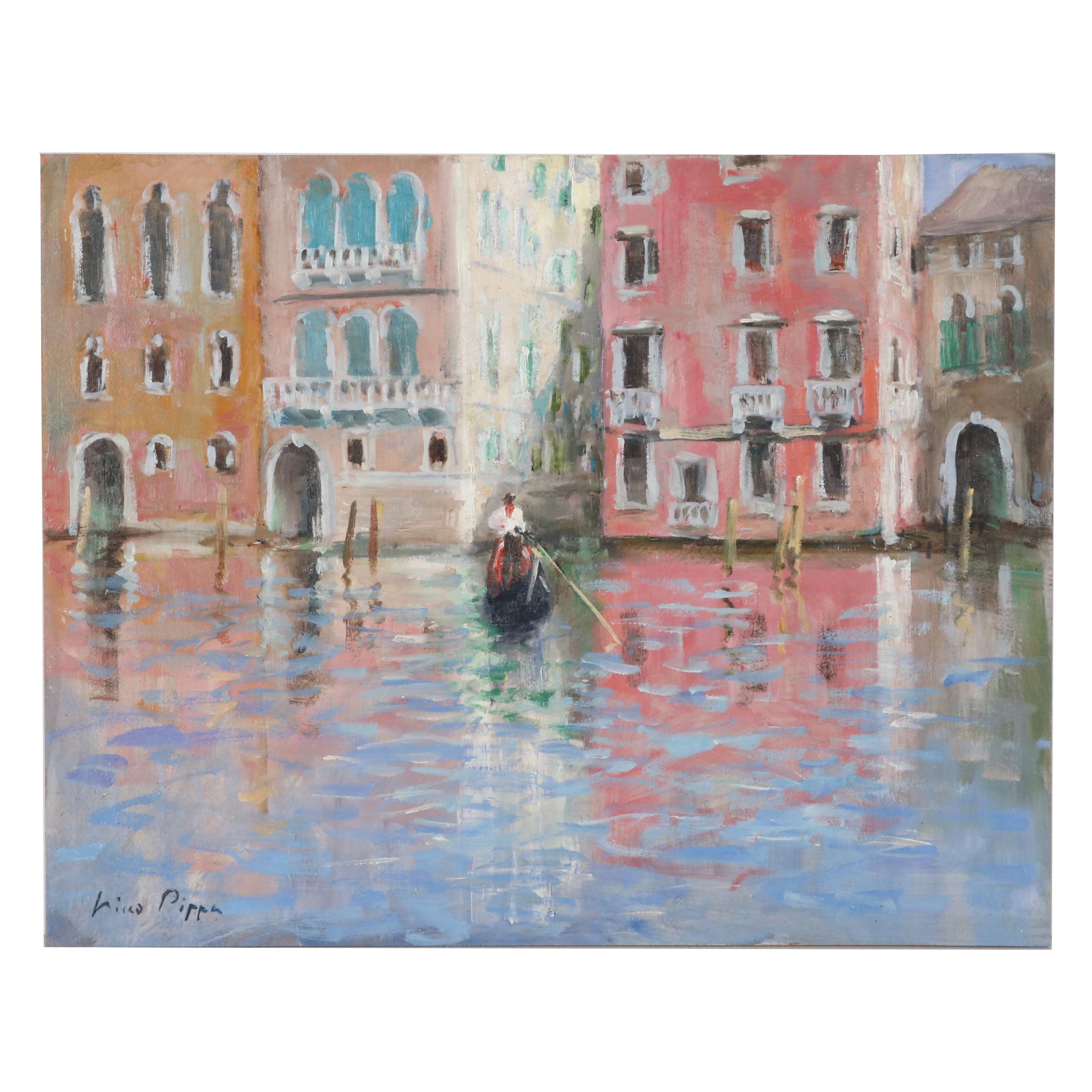 Nino Pippa Oil Painting Venice The Grand Canal Ebth