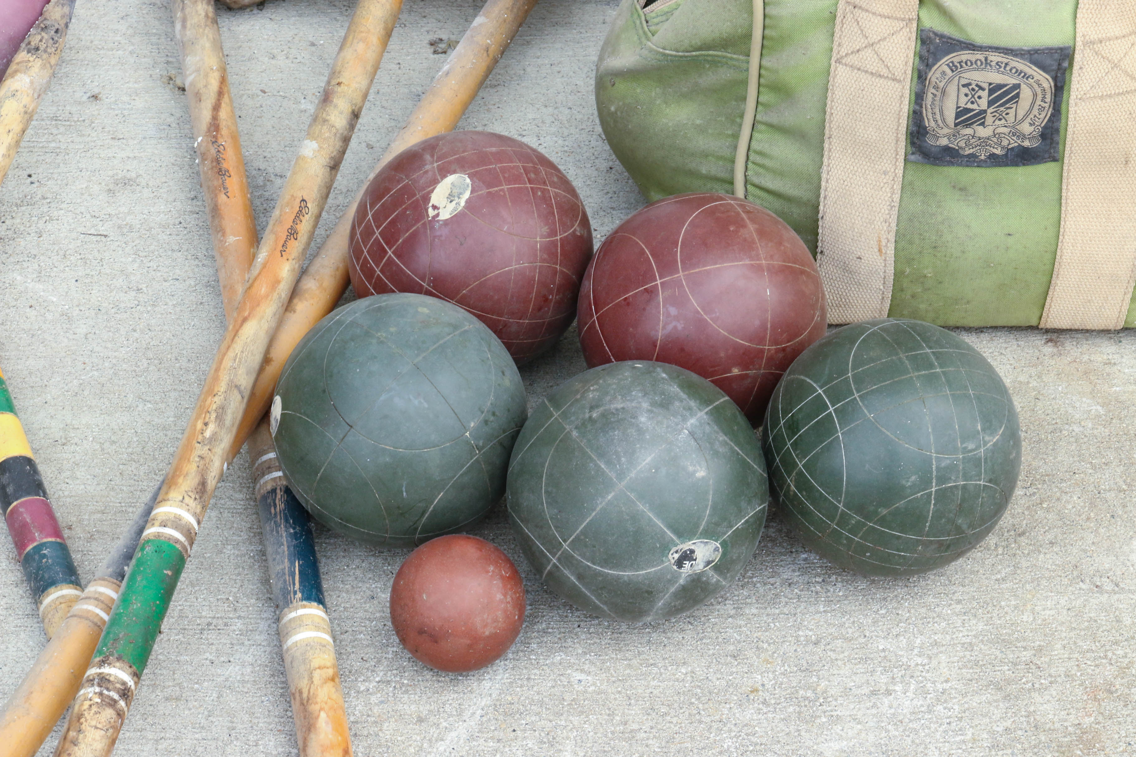 Eddie Bauer Croquet Set and Brookstone Bocce Ball Set EBTH