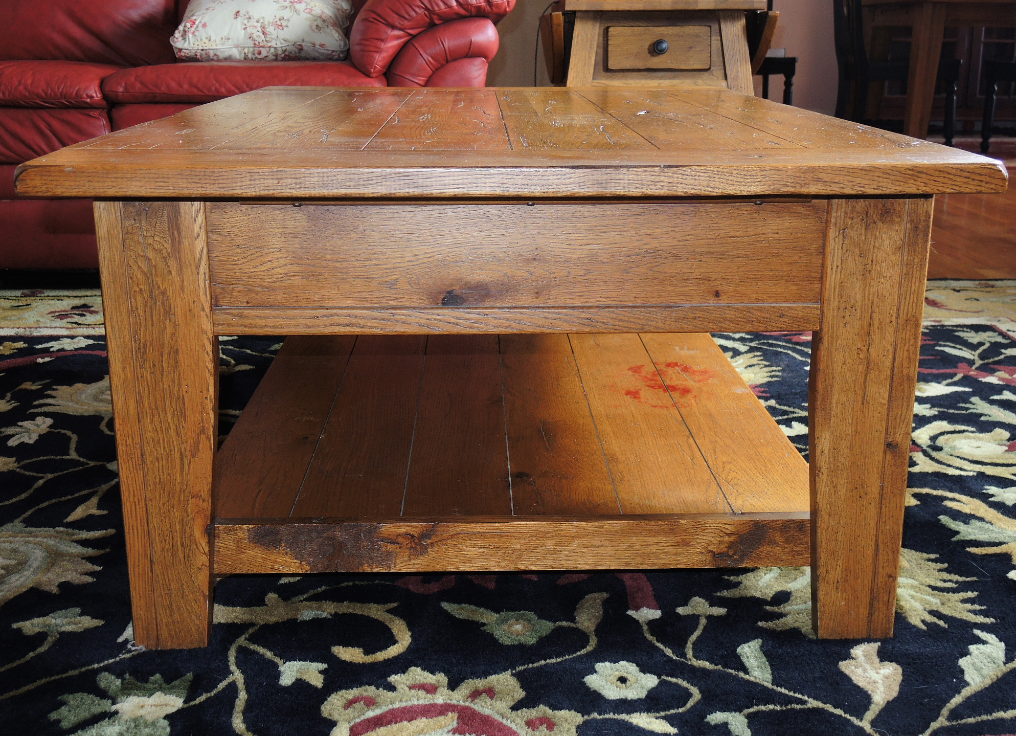 Broyhill "Attic Heirlooms" Oak Plank-Top Coffee Table | EBTH