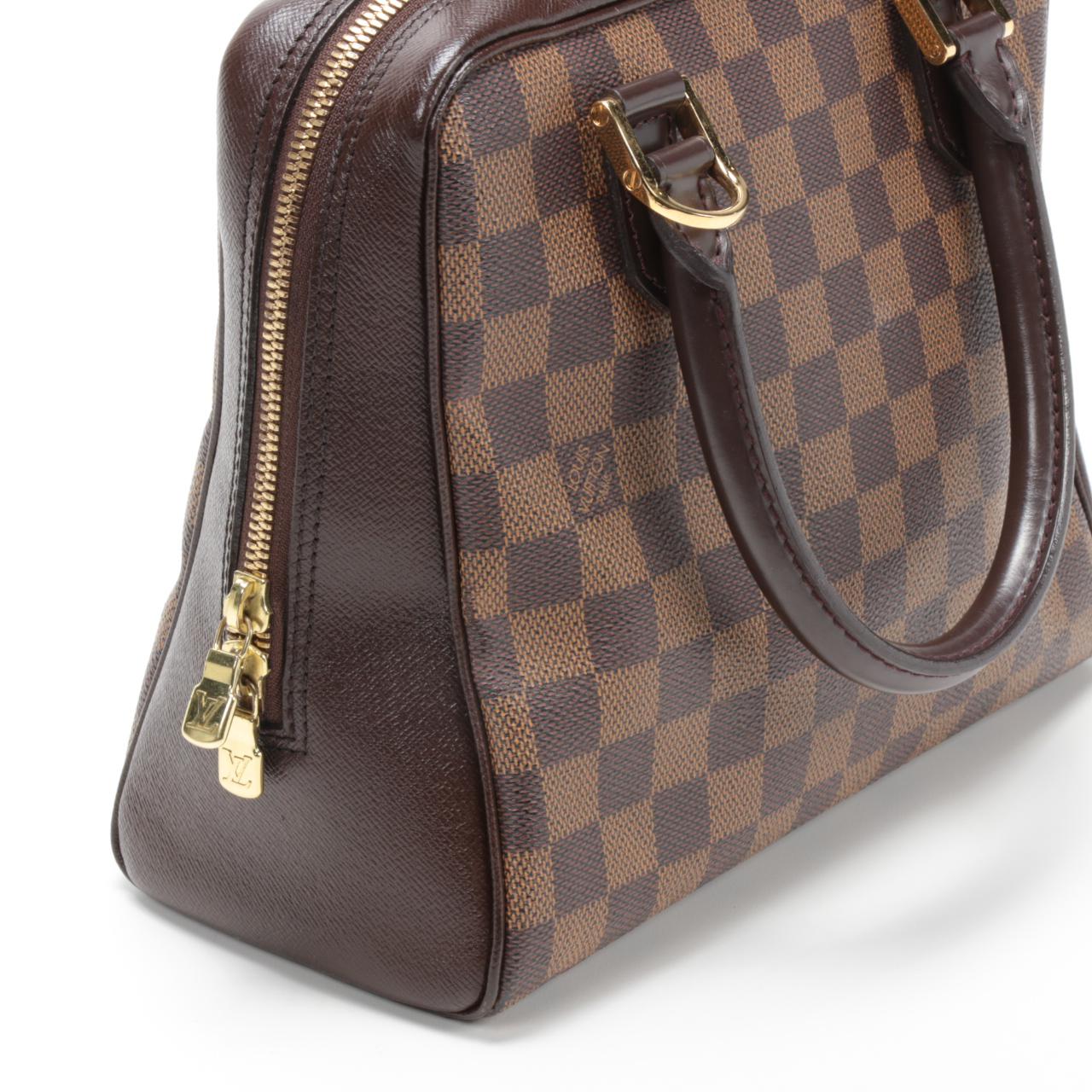 Louis Vuitton Brera Tote Bag in Damier Ebene Coated Canvas and Leather