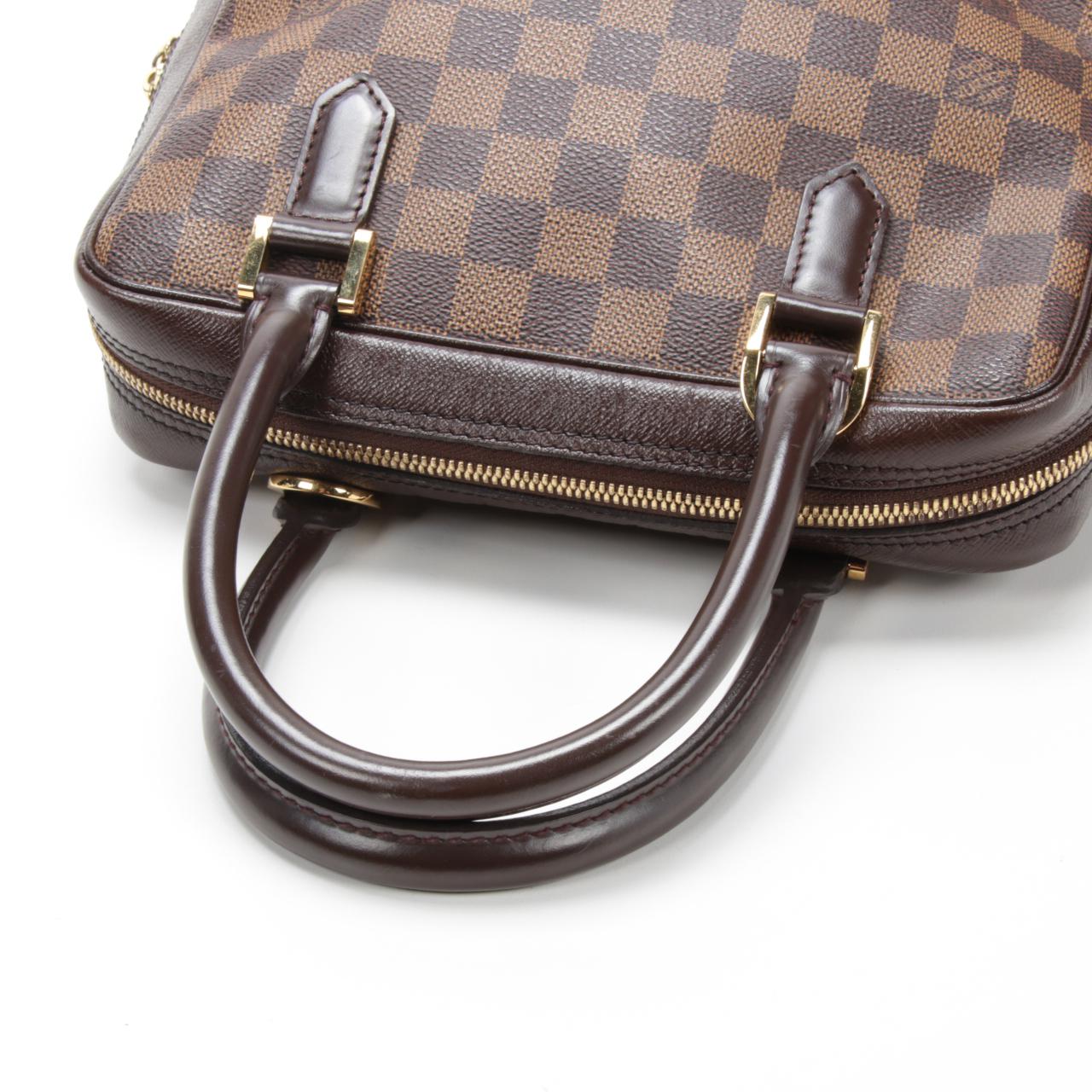 Louis Vuitton Brera Tote Bag in Damier Ebene Coated Canvas and Leather