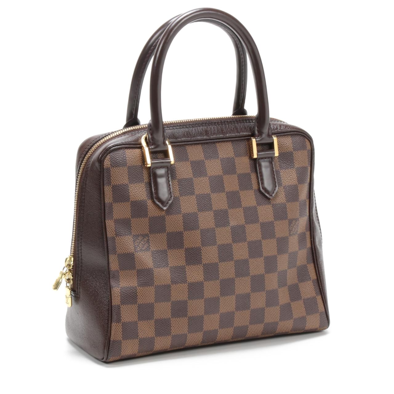 Louis Vuitton Brera Tote Bag in Damier Ebene Coated Canvas and Leather