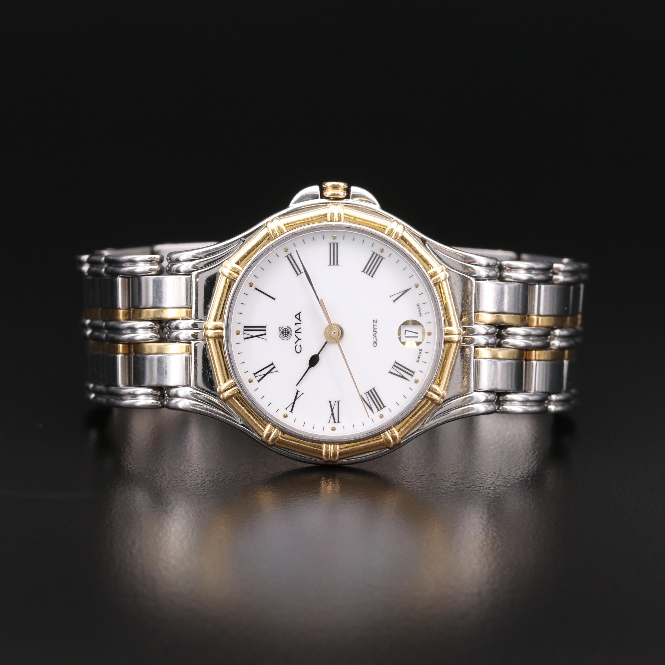 Cyma Stainless Steel and 18K Gold Swiss Quartz Wristwatch EBTH