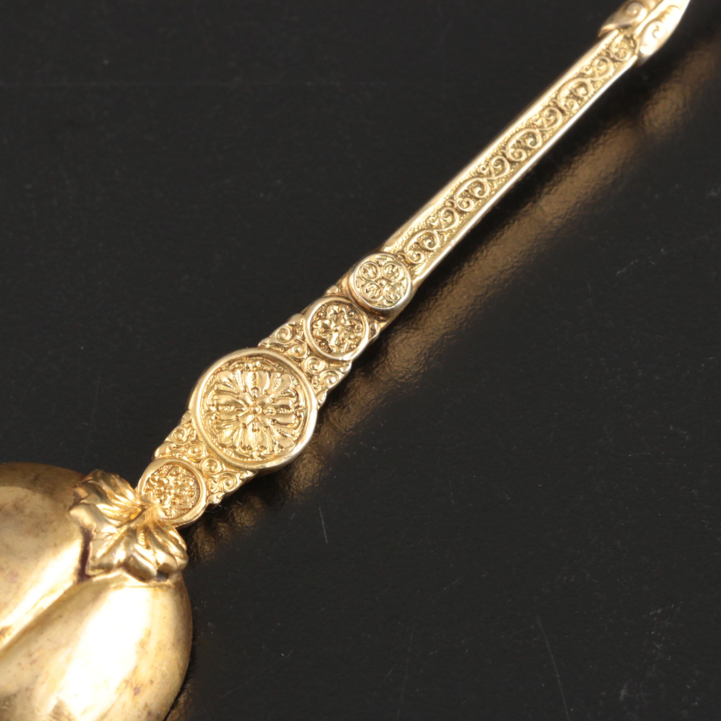 HandChased Gilded Sterling Silver Reproduction Coronation Spoon EBTH