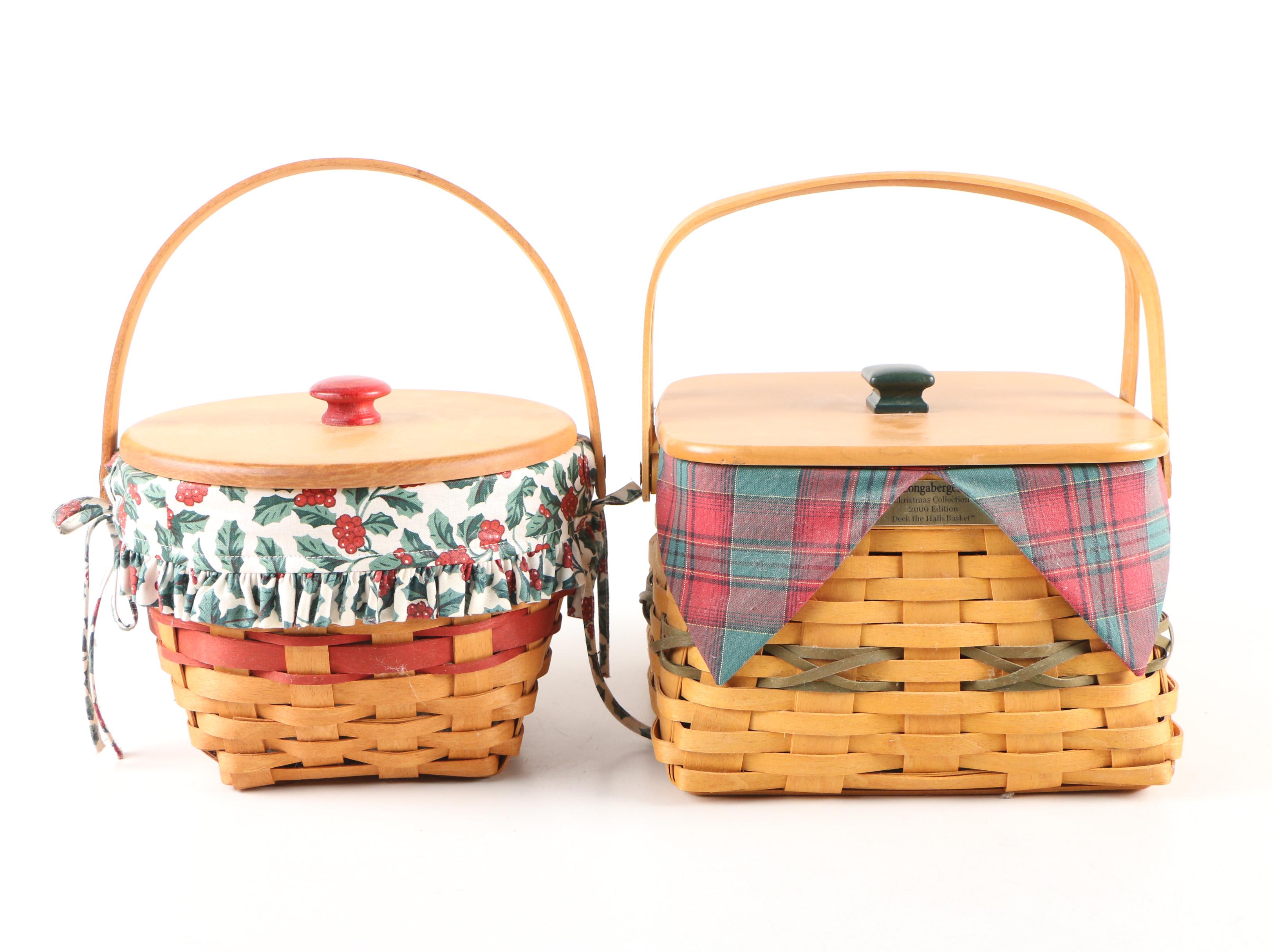 Longaberger Baskets Including 2000 Christmas Collection "Deck the Halls" Basket EBTH