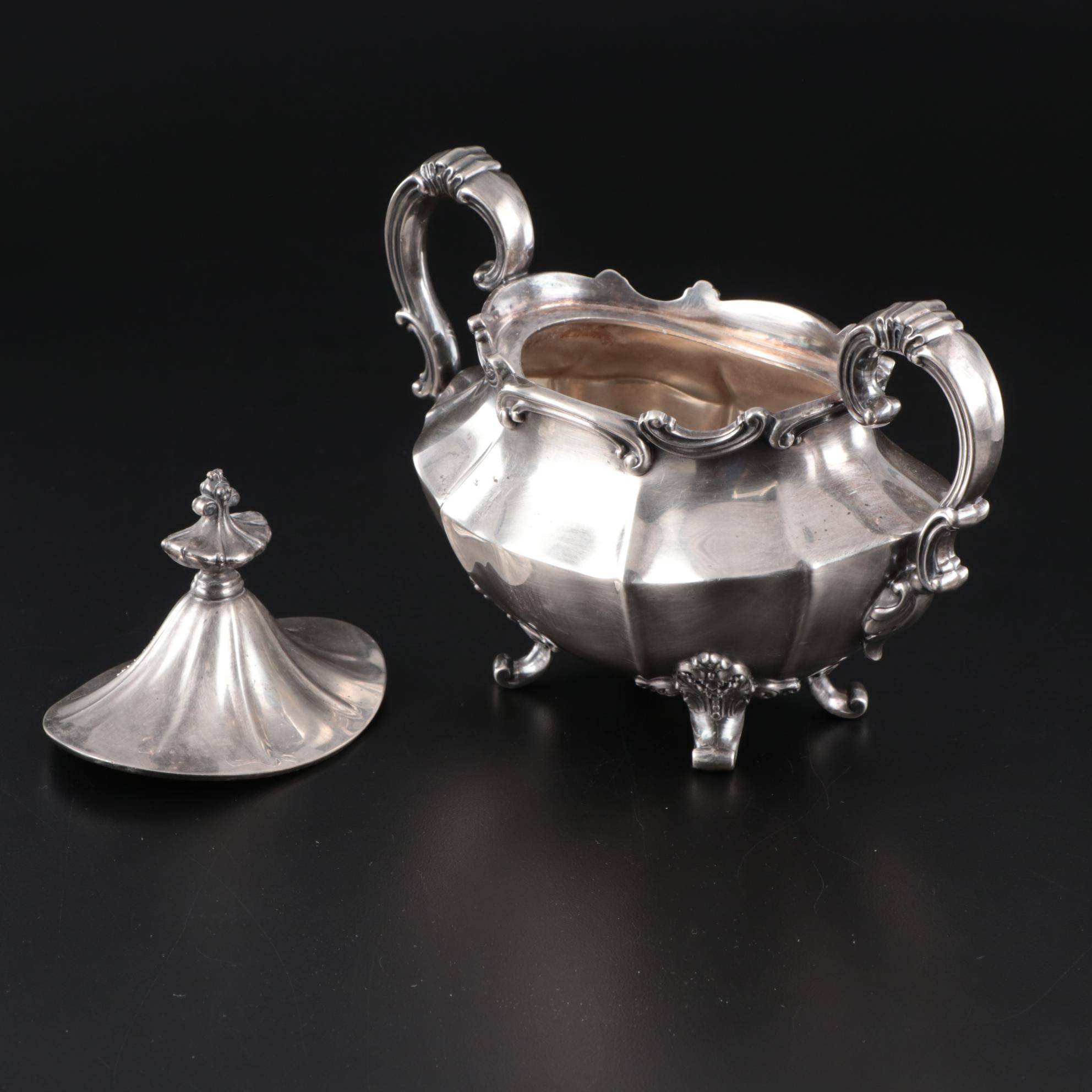 Reed & Barton "Victorian" Silver Plate Teapot, Creamer, and Sugar Bowl