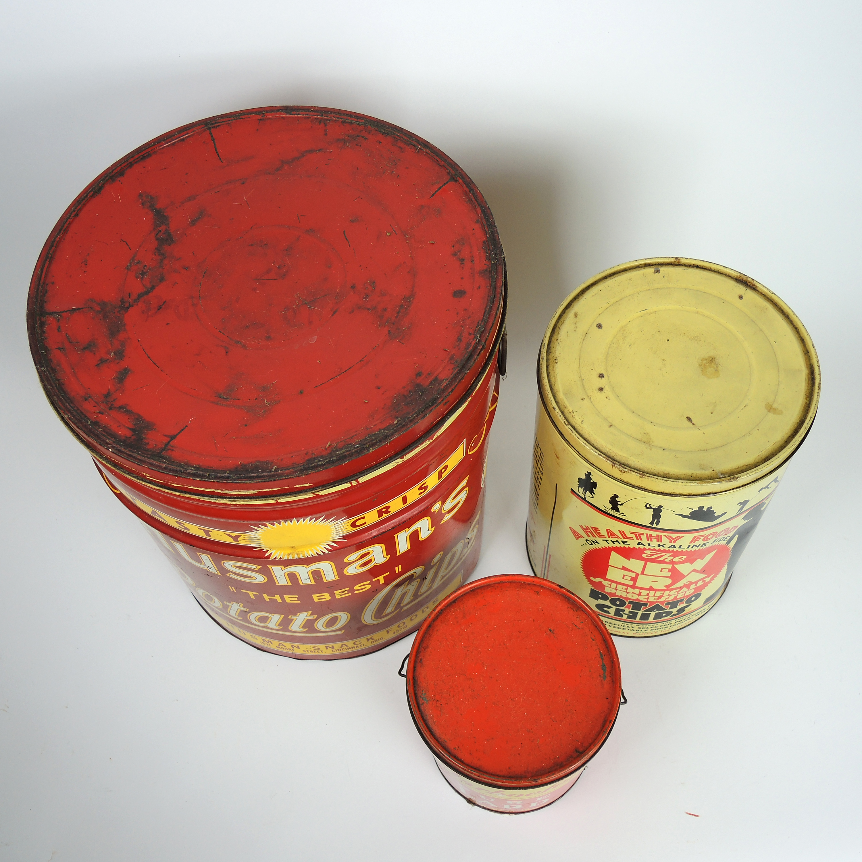 Potato Chip and Lard Tins, Mid 20th Century EBTH