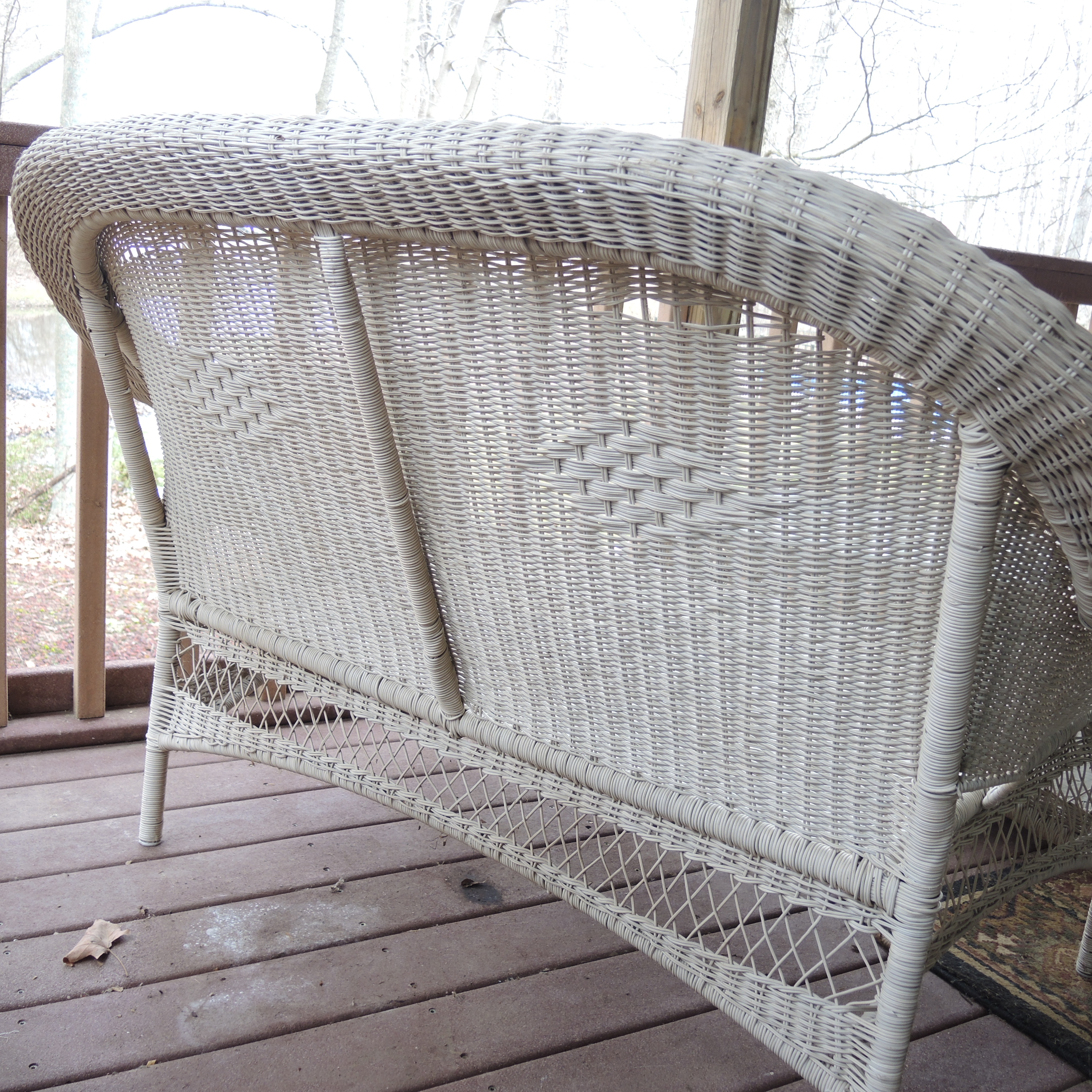 White Wicker Sofa and Coffee Table EBTH
