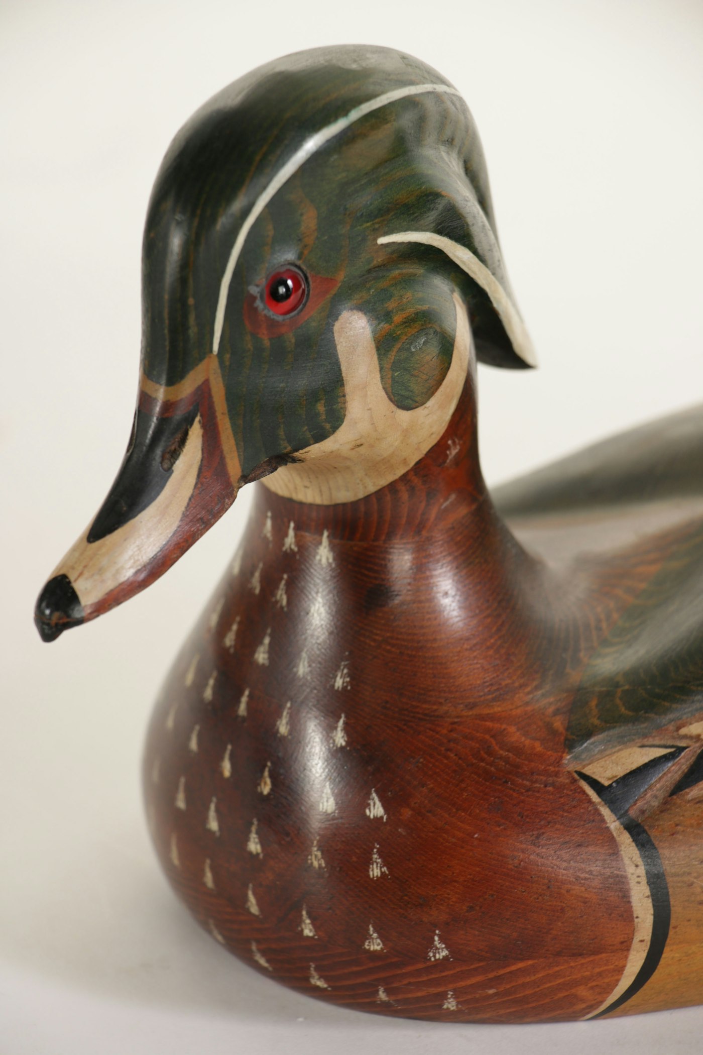 Ducks Unlimited Carved Wooden Duck Decoy by Tom Taber, 1980s EBTH