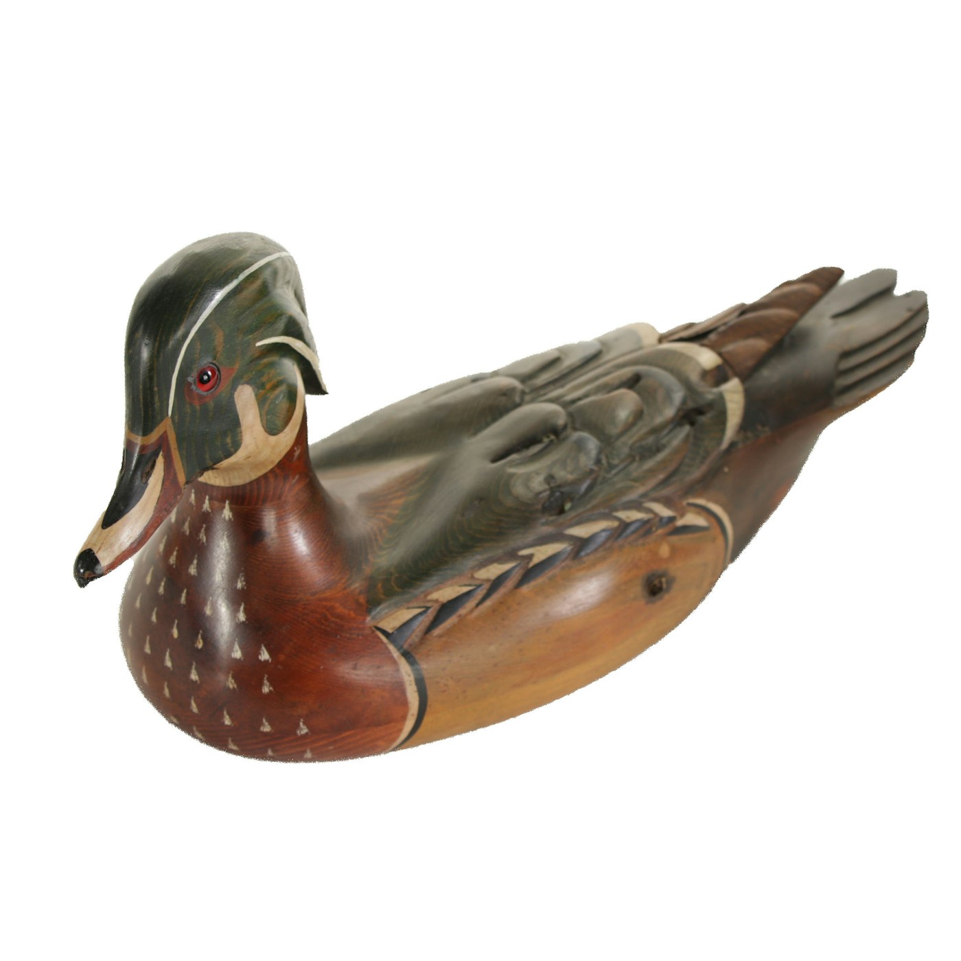 Ducks Unlimited Carved Wooden Duck Decoy by Tom Taber, 1980s | EBTH