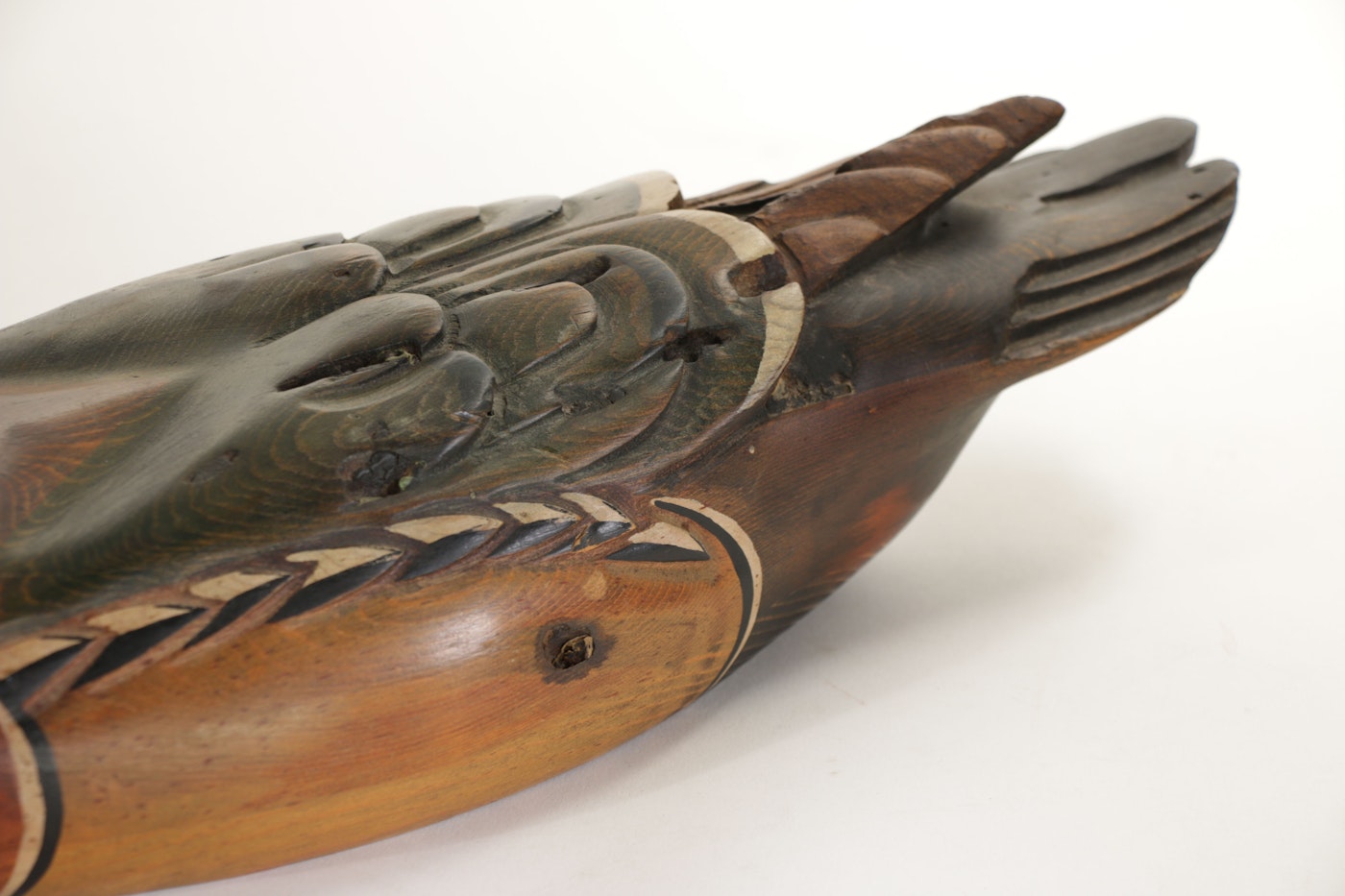Ducks Unlimited Carved Wooden Duck Decoy by Tom Taber, 1980s | EBTH