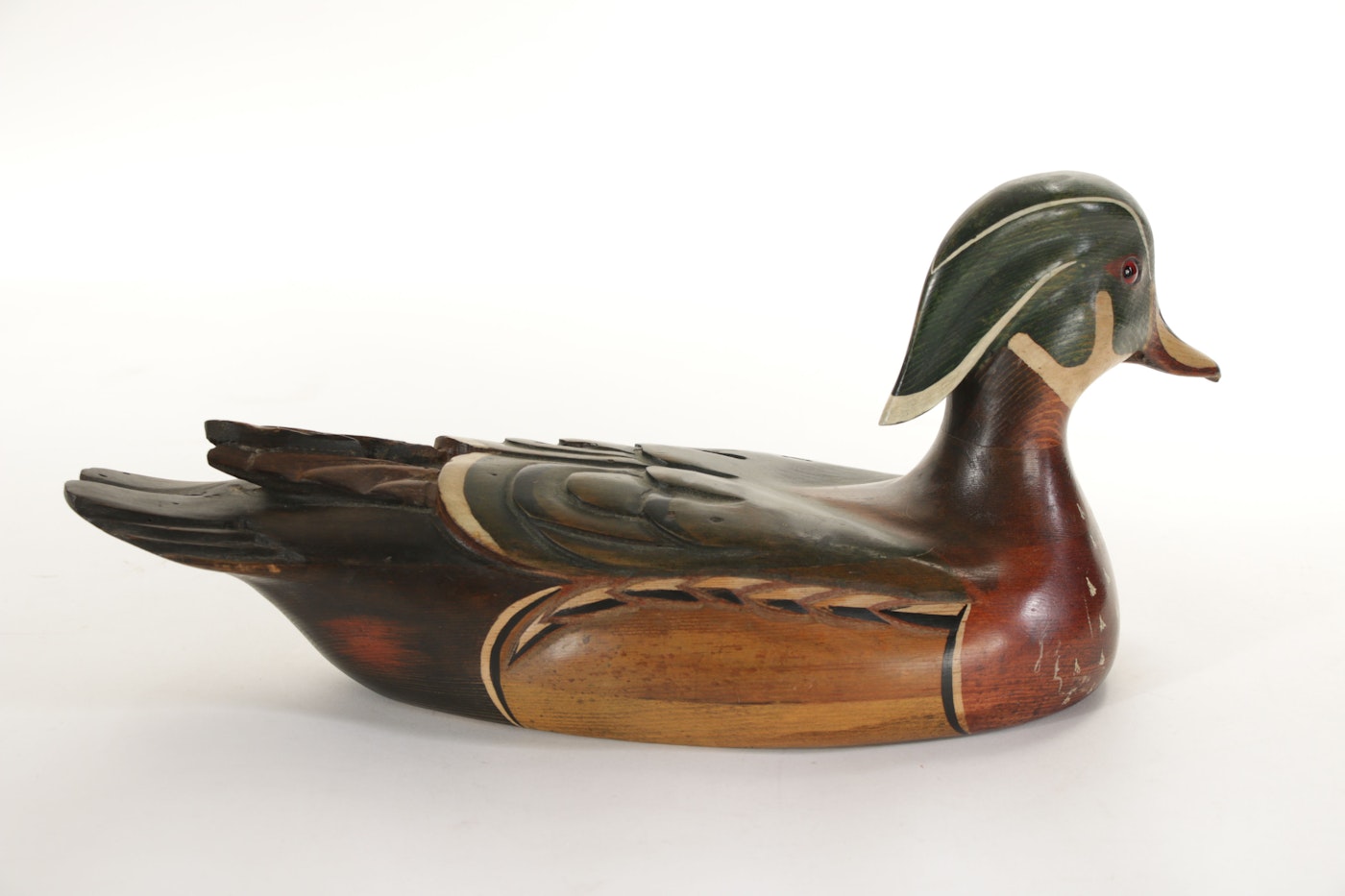 Ducks Unlimited Carved Wooden Duck Decoy by Tom Taber, 1980s | EBTH