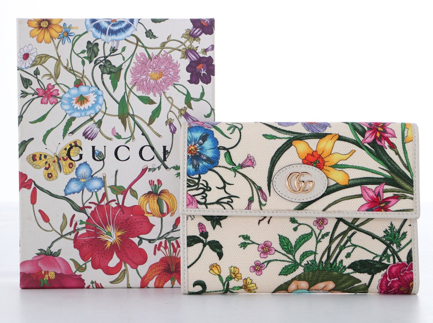 Gucci Flora Canvas Small Ophidia Wallet | EBTH