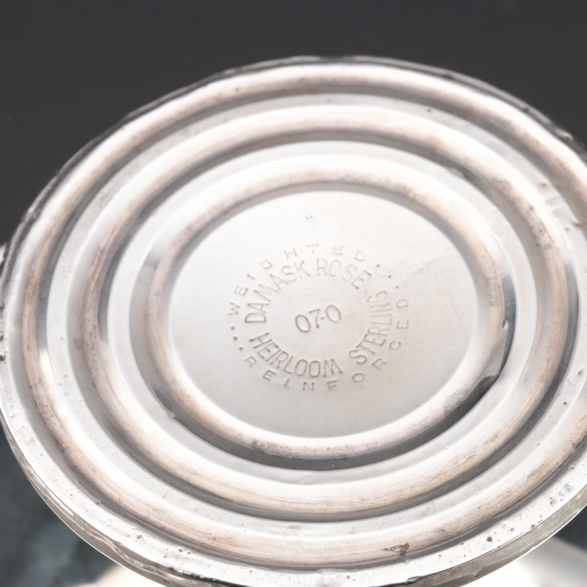 Heirloom "Damask Rose" Weighted Sterling Silver Compote, MidCentury EBTH