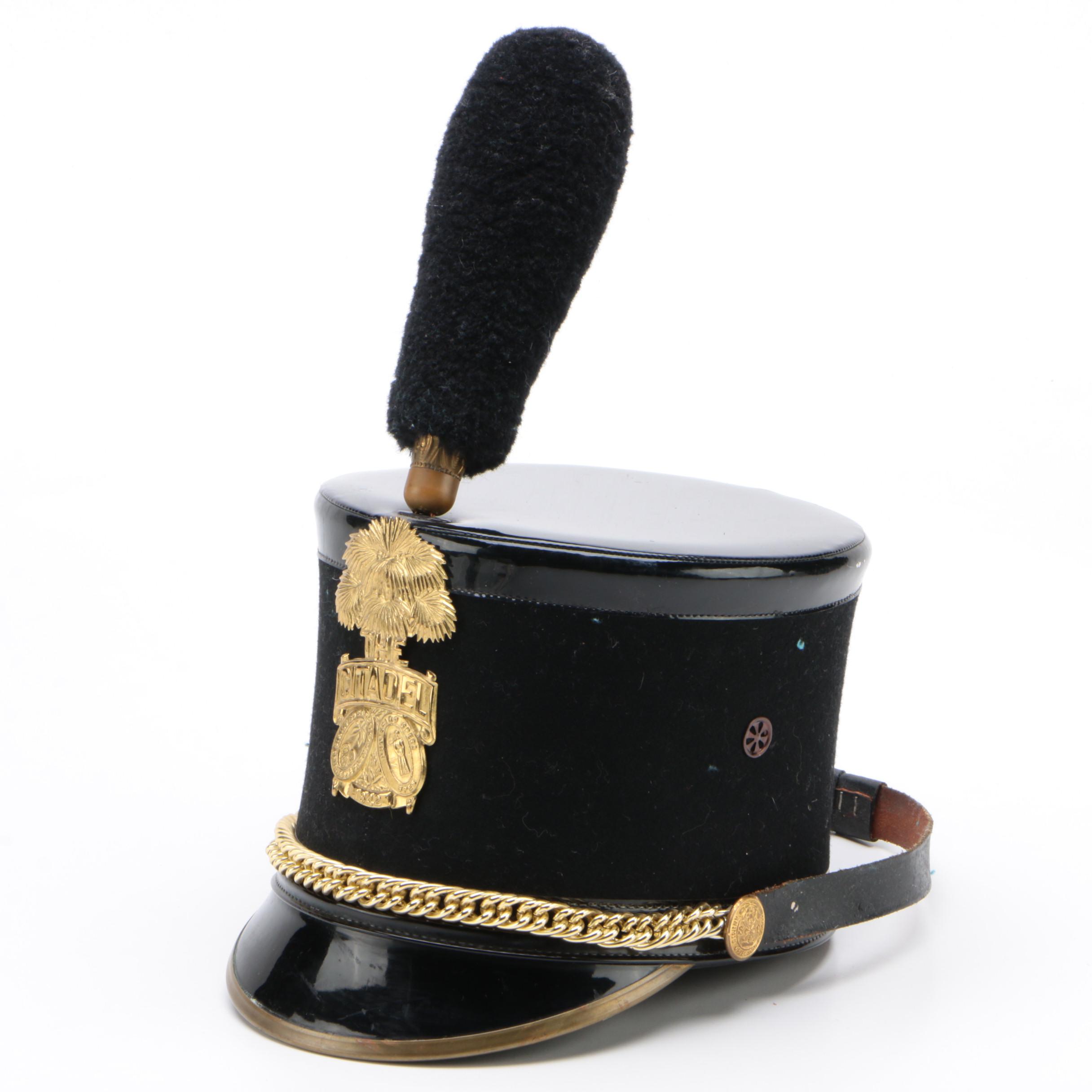 "The Citadel" Shako Style Military Hat with Plume, MidLate 20th