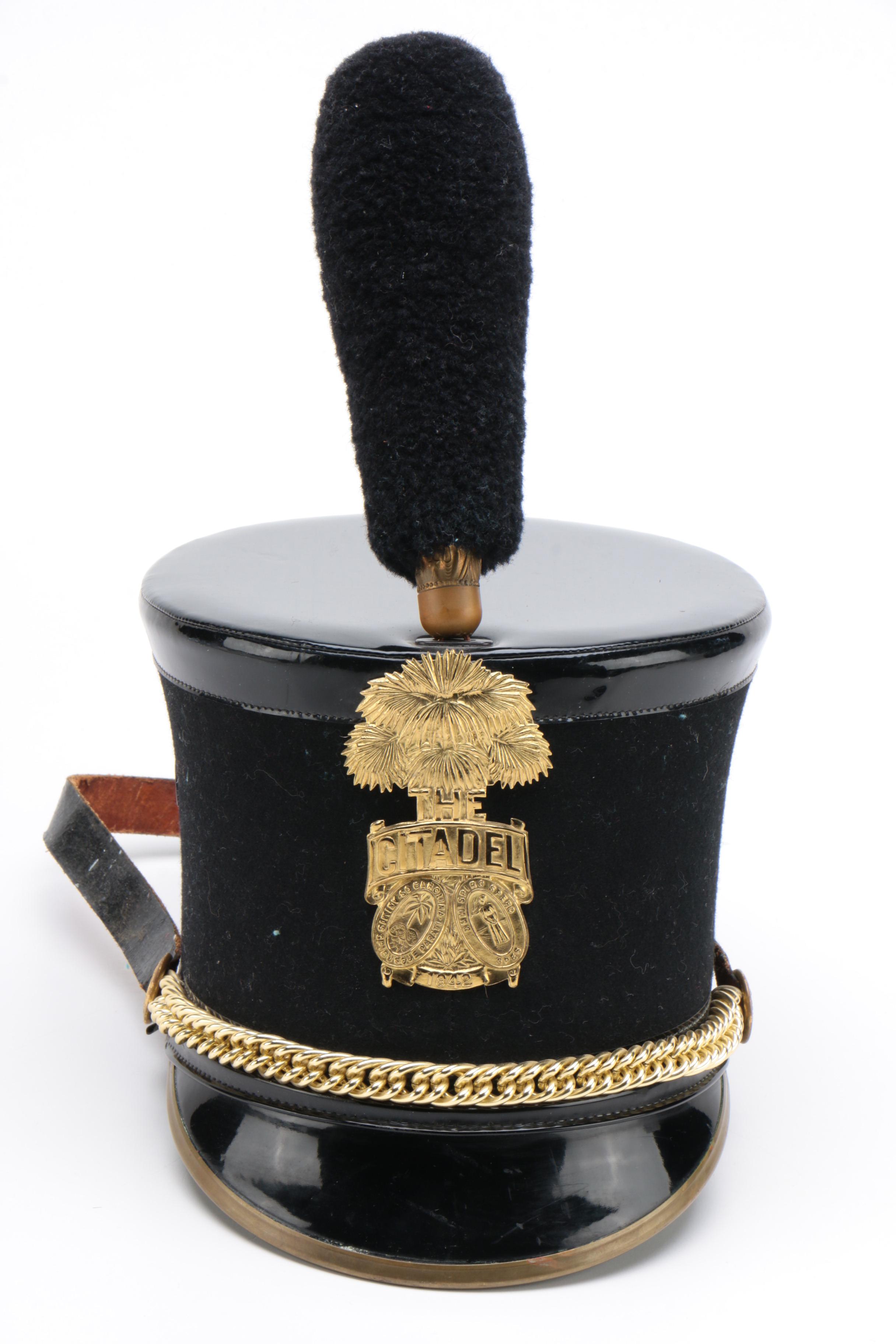 "The Citadel" Shako Style Military Hat with Plume, MidLate 20th