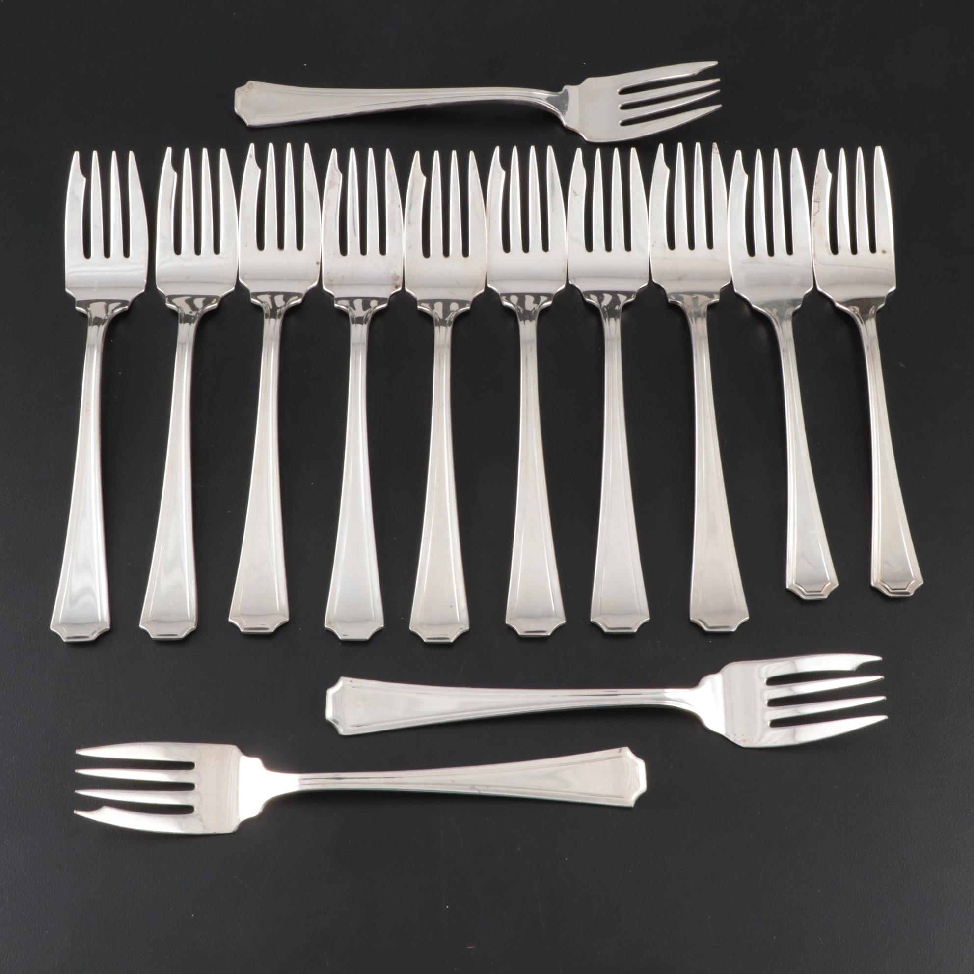 Gorham "Fairfax" Sterling Silver Flatware with Chest, Early to Mid 20th