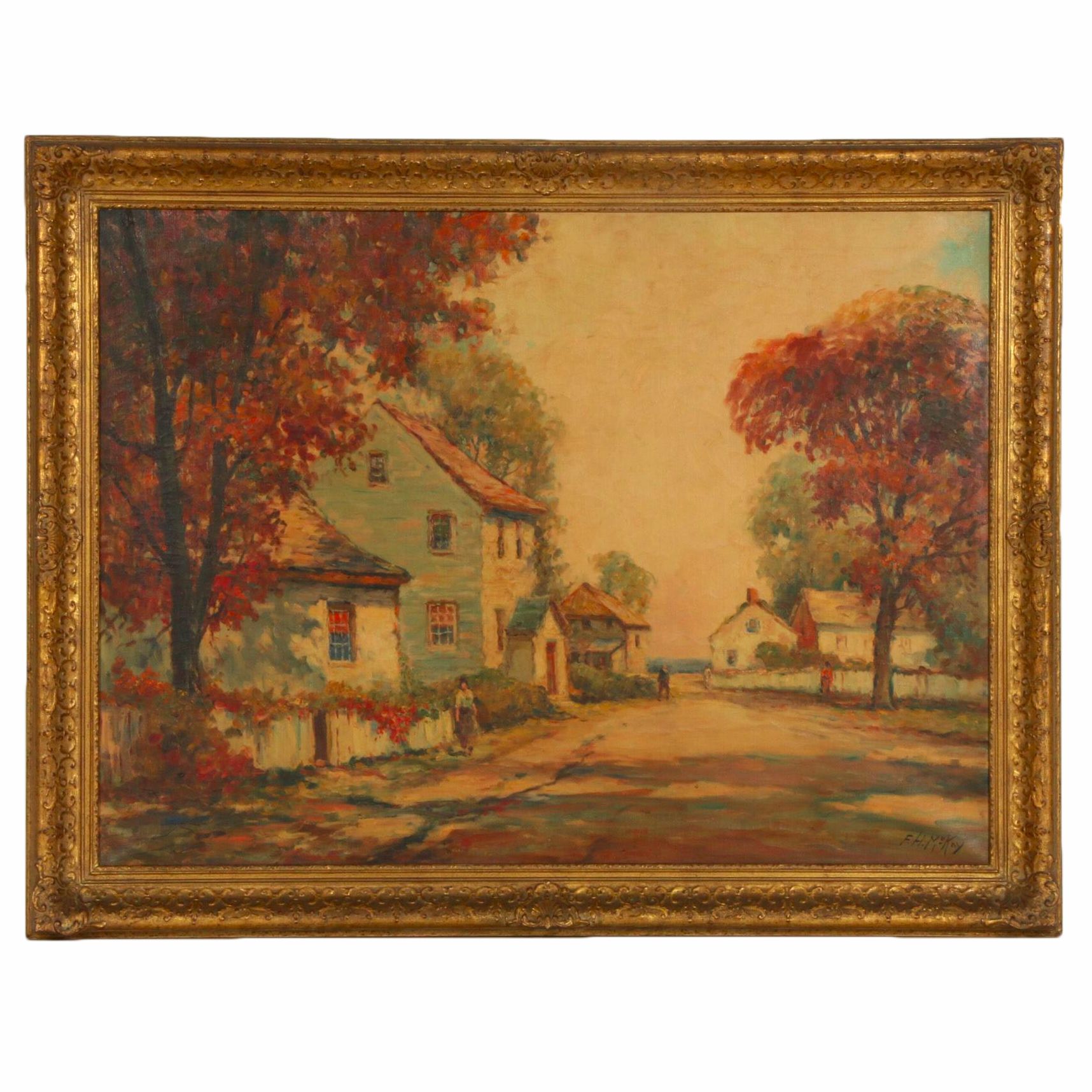 Frances H. McKay Village Scene Oil Painting EBTH