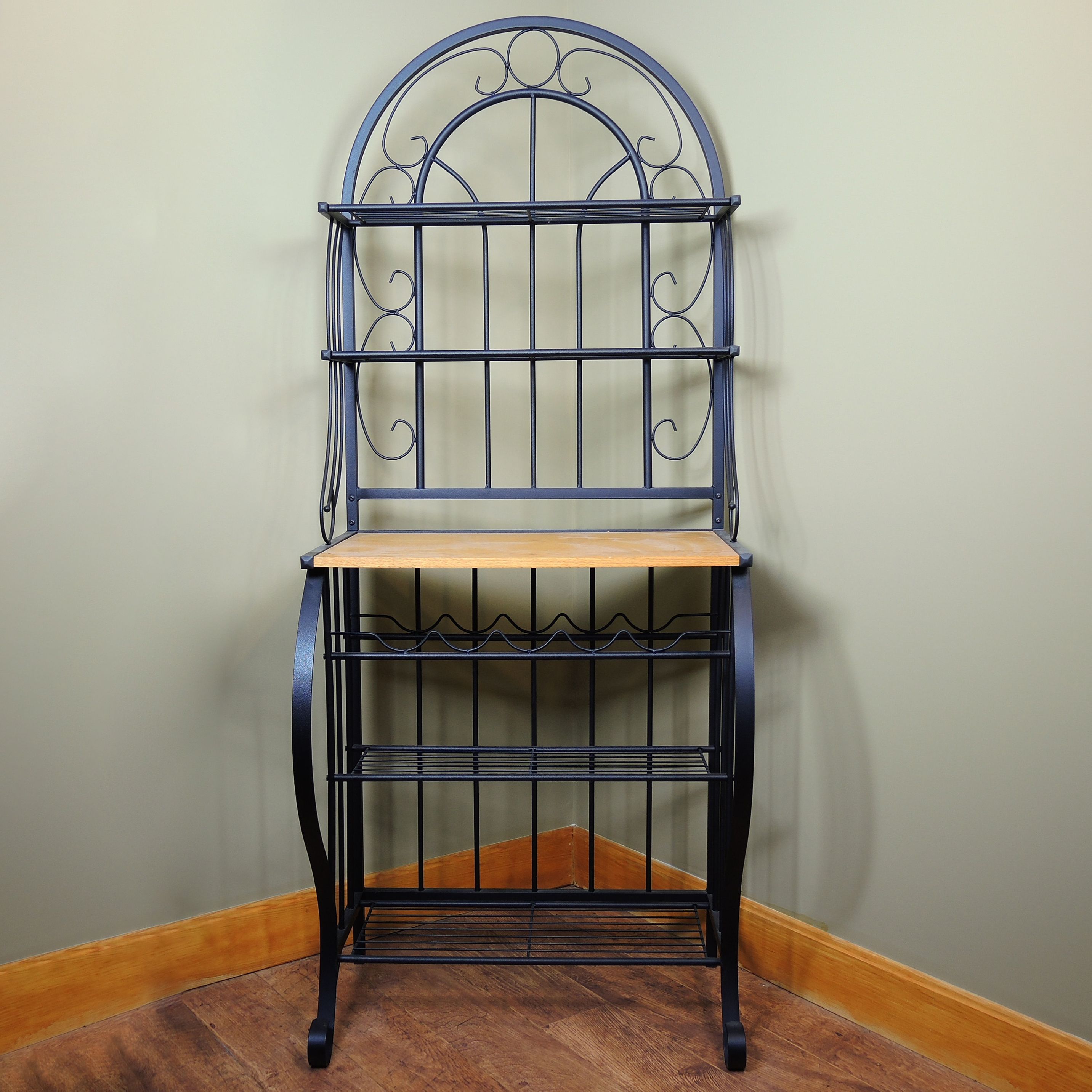 Wrought Metal and Wood Baker's Rack EBTH