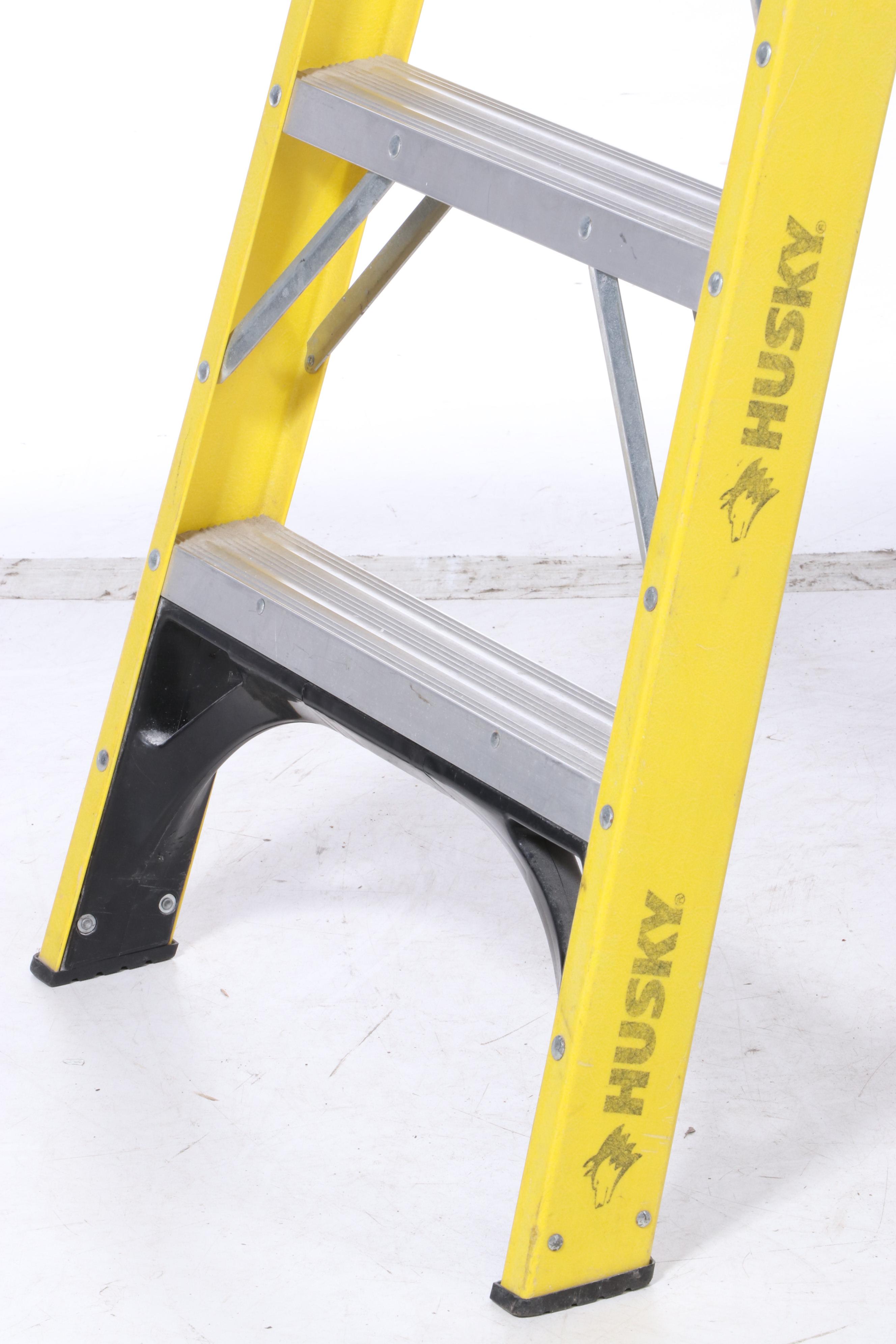 Husky 8' Yellow Folding Step Ladder EBTH