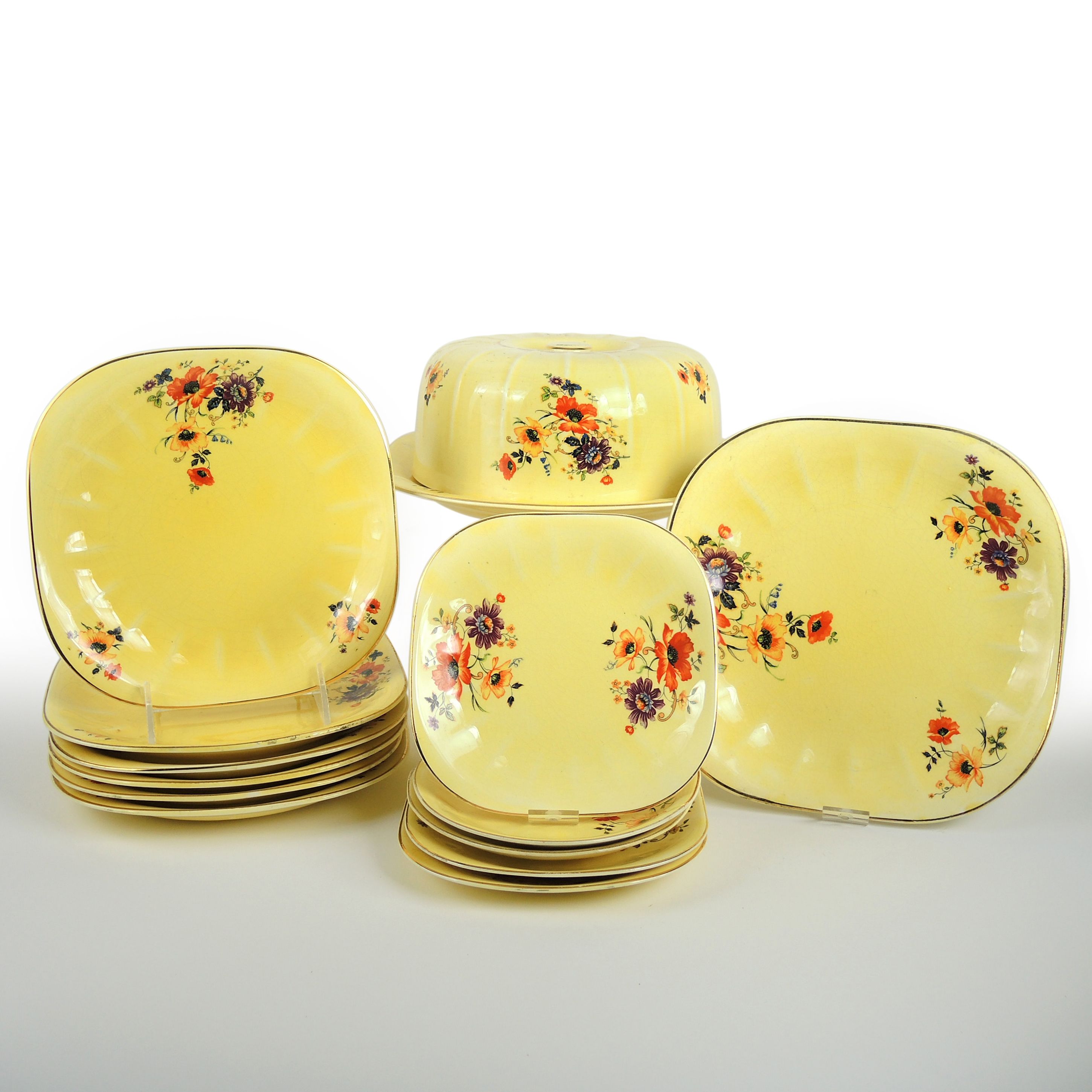Limoges "Golden Glow" HandPainted Tableware, Mid20th Century EBTH