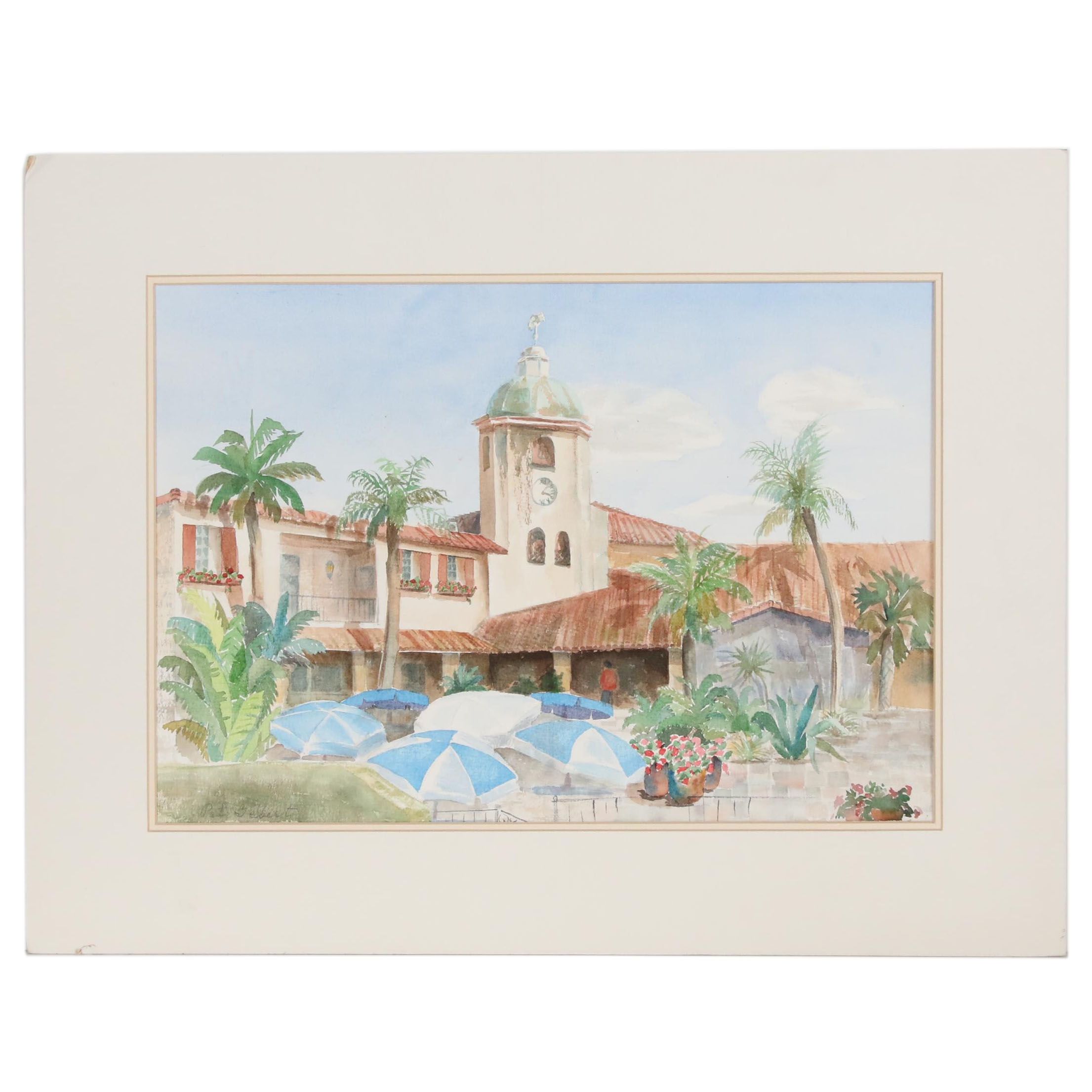 Patricia Anderson Gebert California Scene Watercolor Painting Ebth